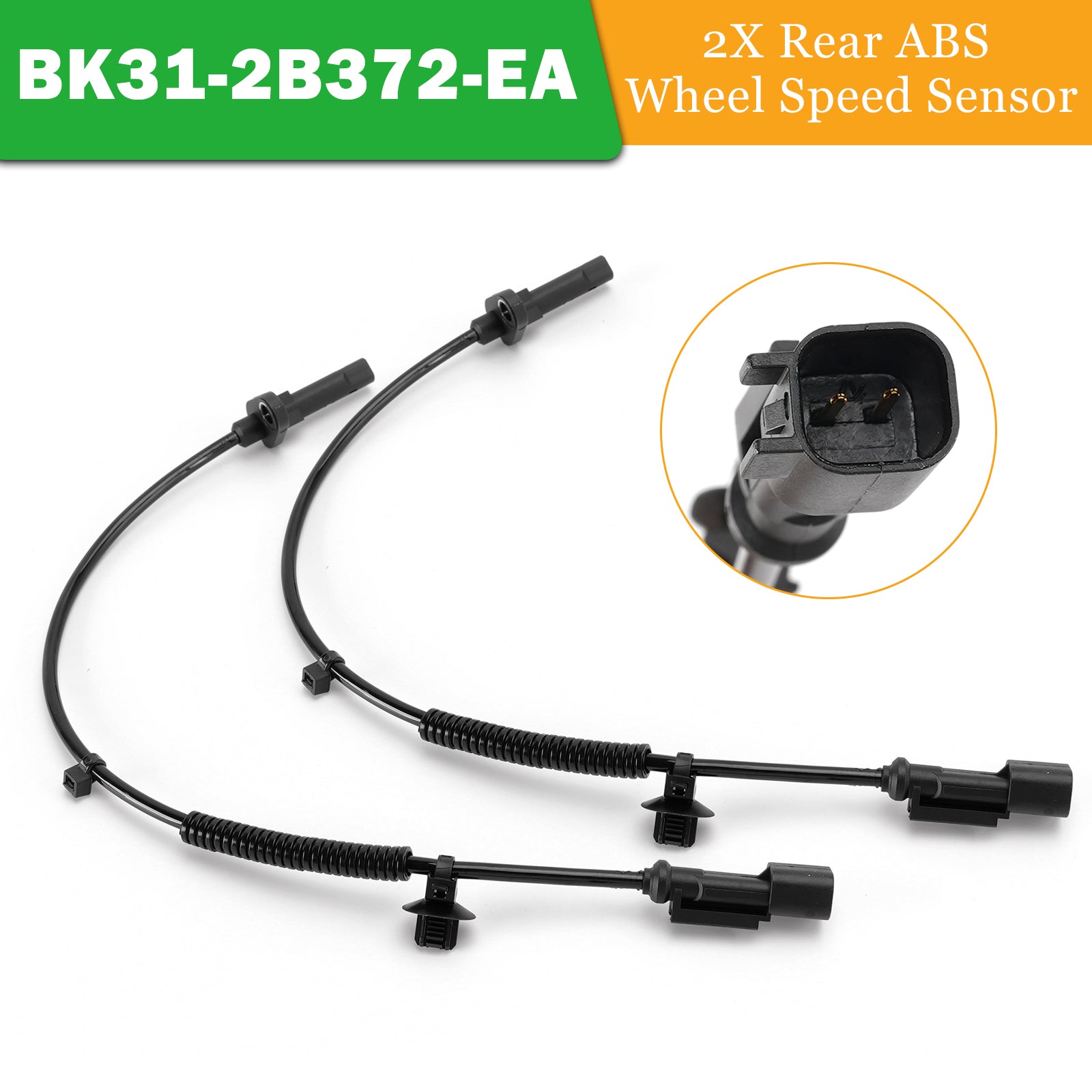 2X Rear ABS Wheel Speed Sensor for Ford Transit 1817687 BK31-2B372-EA
