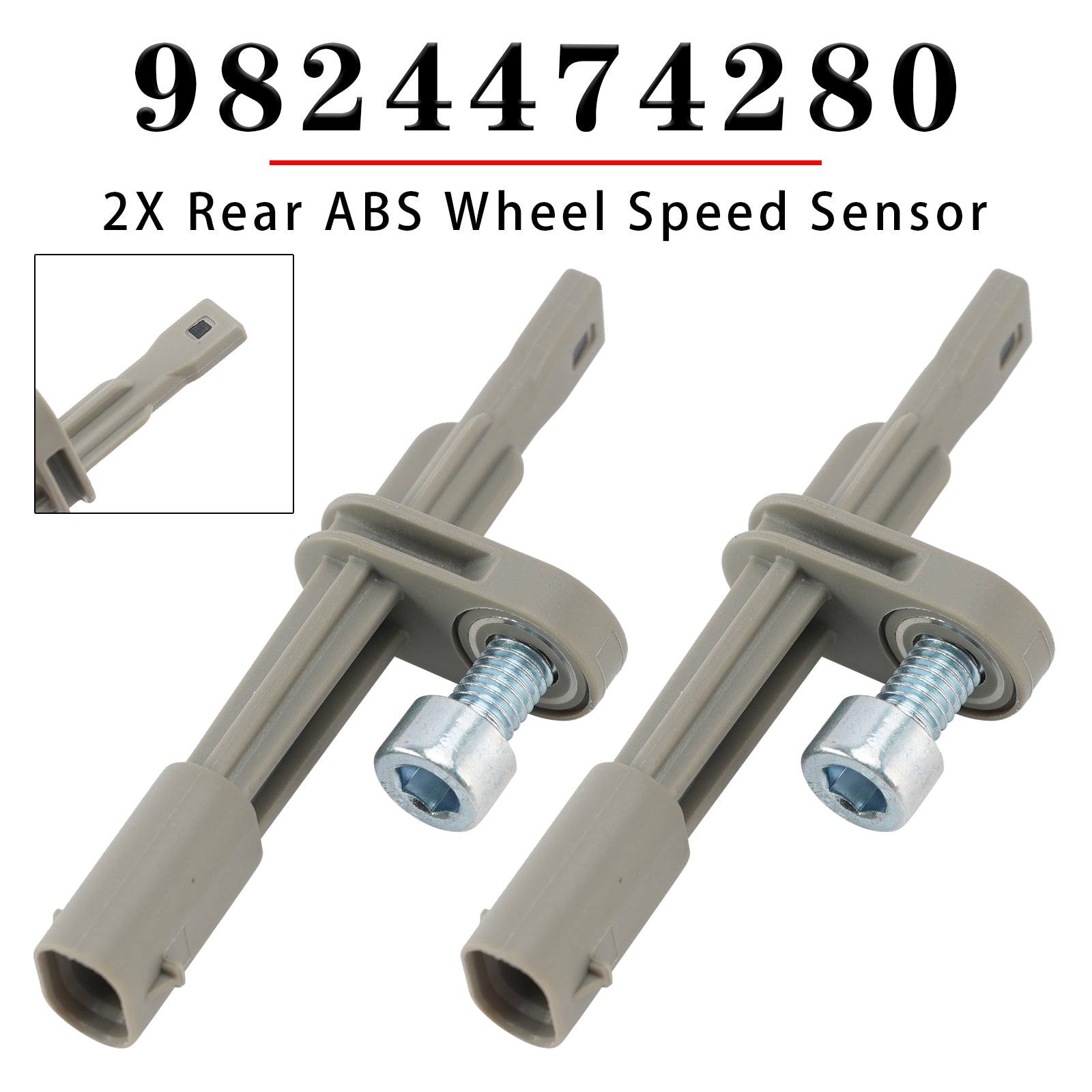 2X Rear Right&Left ABS Wheel Speed Sensor for Citroen 9824474280