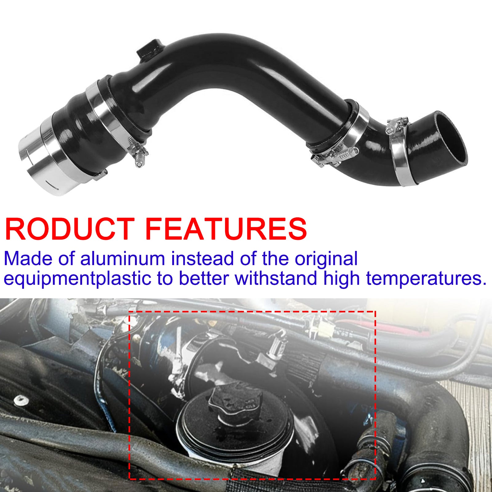 Turbo Intercooler Outlet Pipe for Ford F250 F350 F450 6.7L 17-24 HC3Z-6F073-A