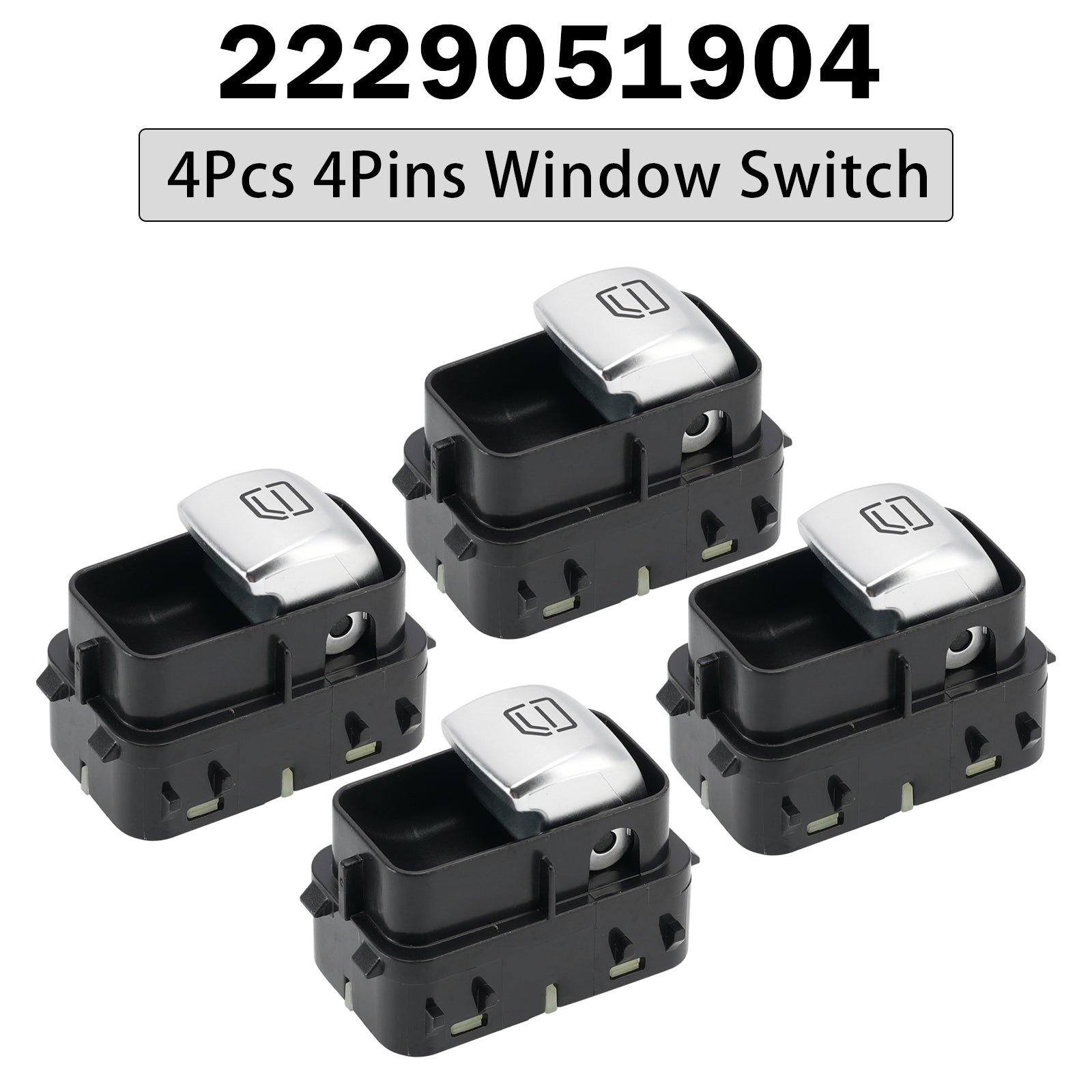 4Pcs 4Pins Window Switch 2229051904 for Mercedes-Benz W213 W222 E300 S500 S600