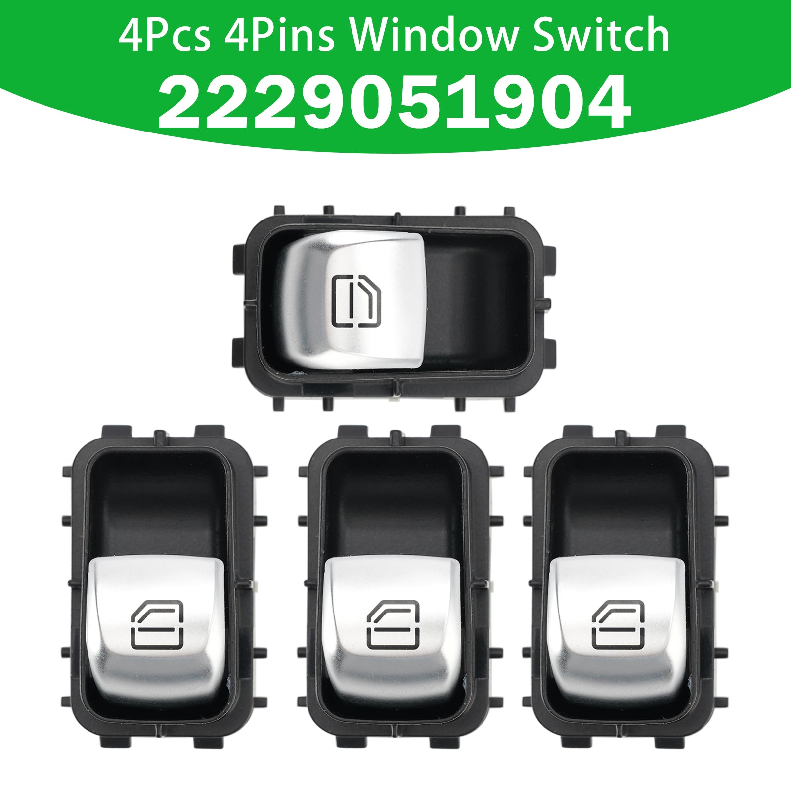4Pcs 4Pins Window Switch 2229051904 for Mercedes-Benz W213 W222 E300 S500 S600