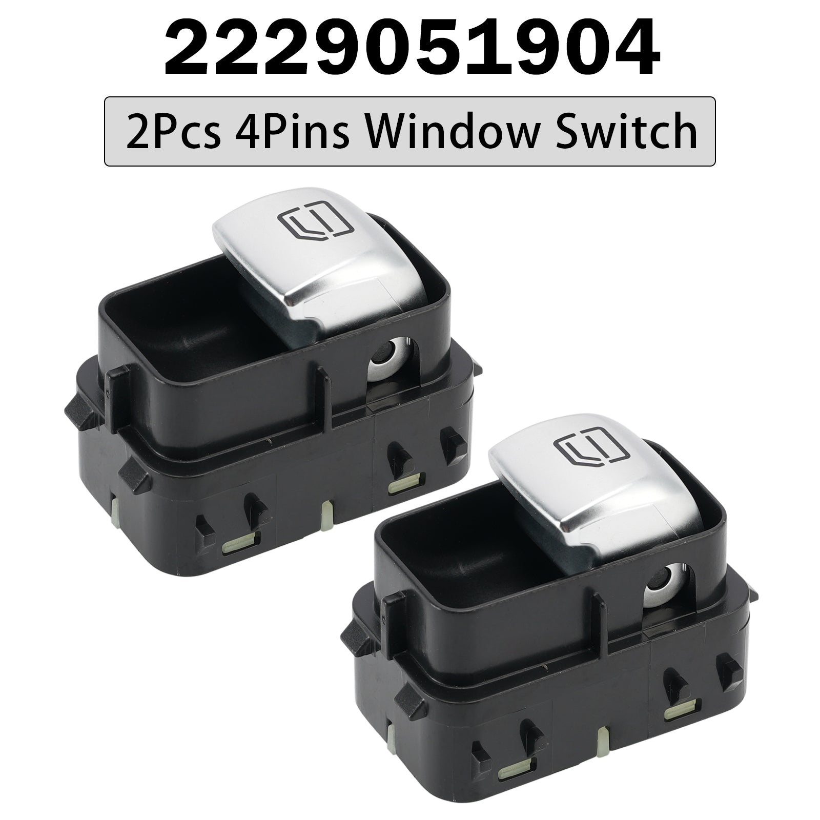 2Pcs 4Pins Window Switch 2229051904 for Mercedes-Benz W213 W222 E300 S500 S600