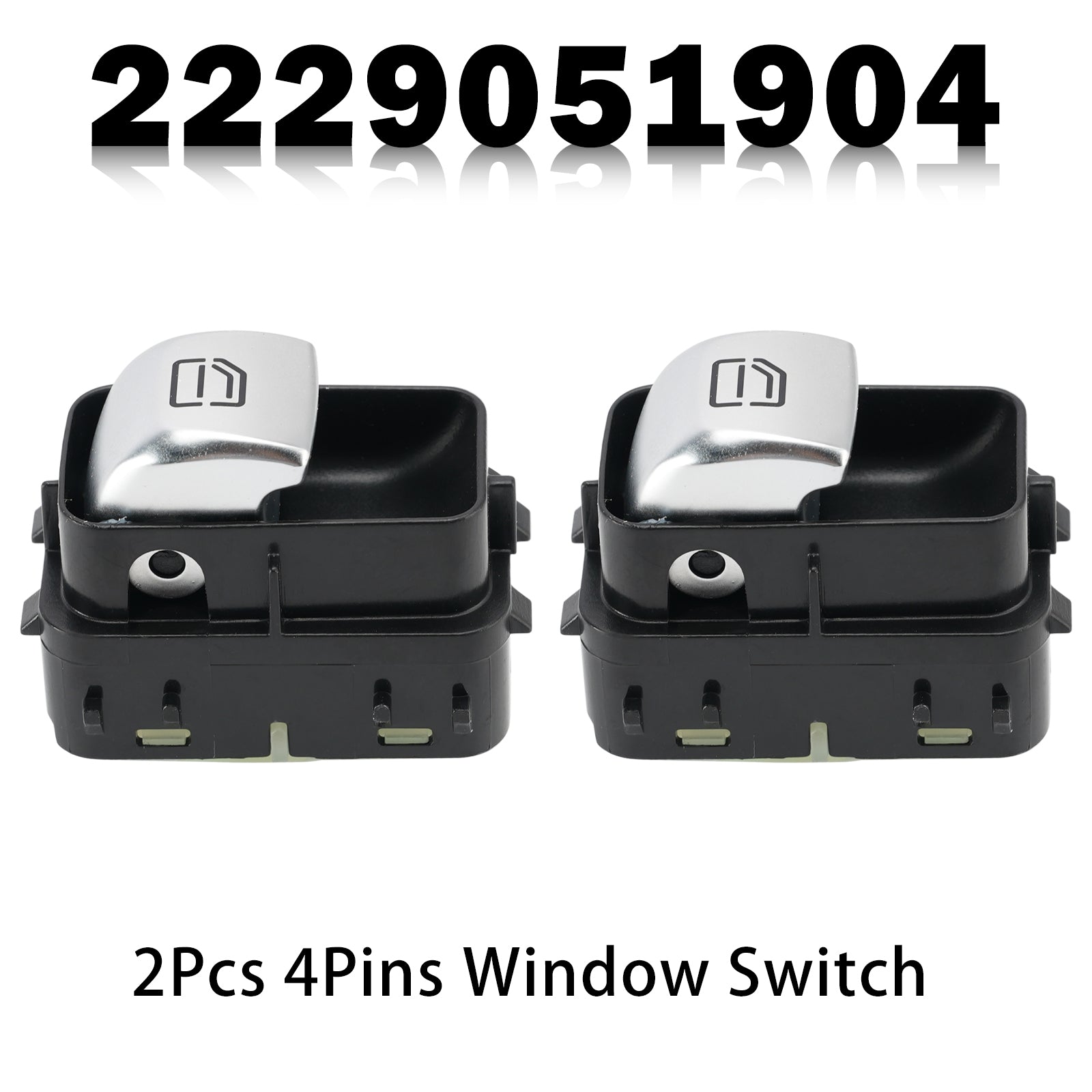 2Pcs 4Pins Window Switch 2229051904 for Mercedes-Benz W213 W222 E300 S500 S600