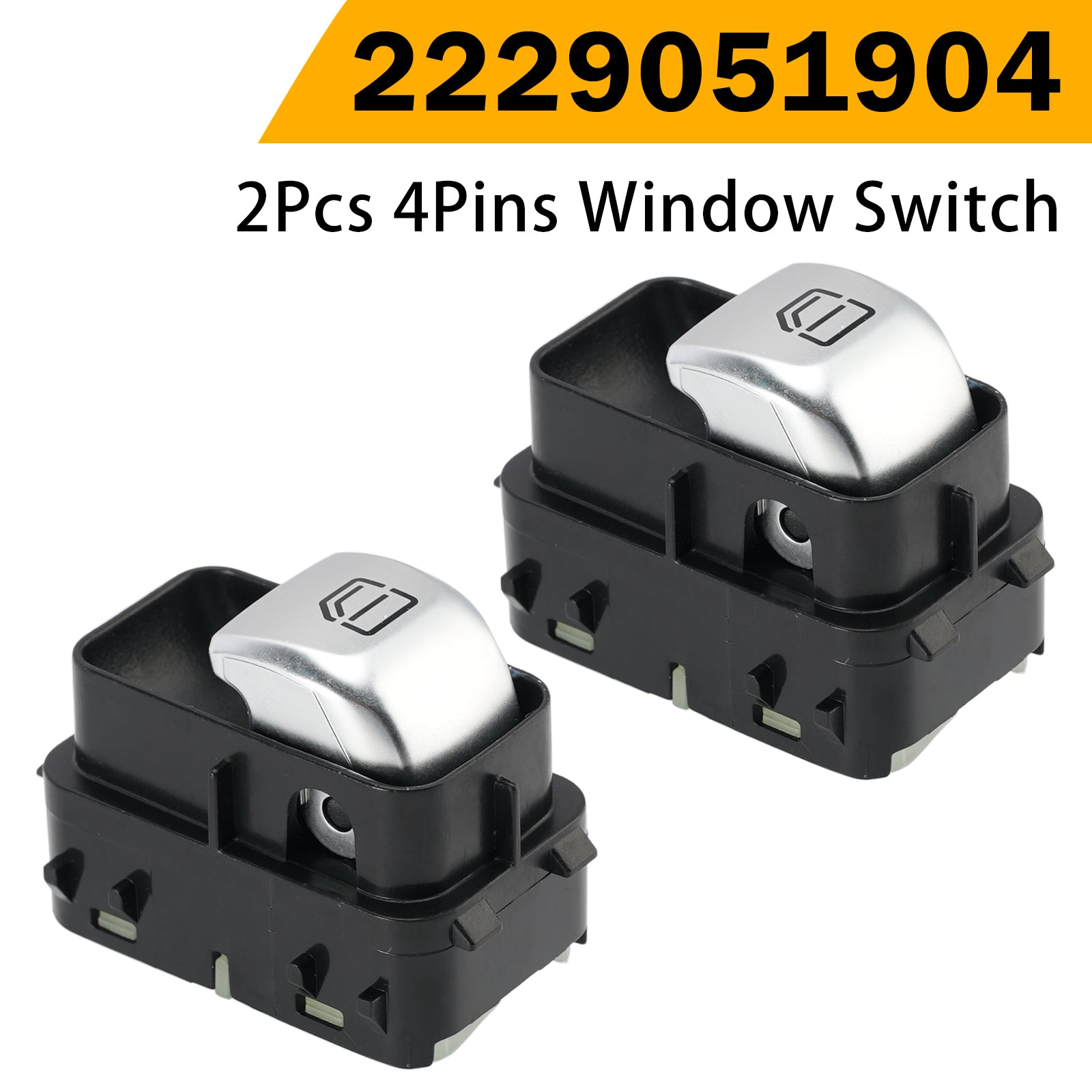 2Pcs 4Pins Window Switch 2229051904 for Mercedes-Benz W213 W222 E300 S500 S600