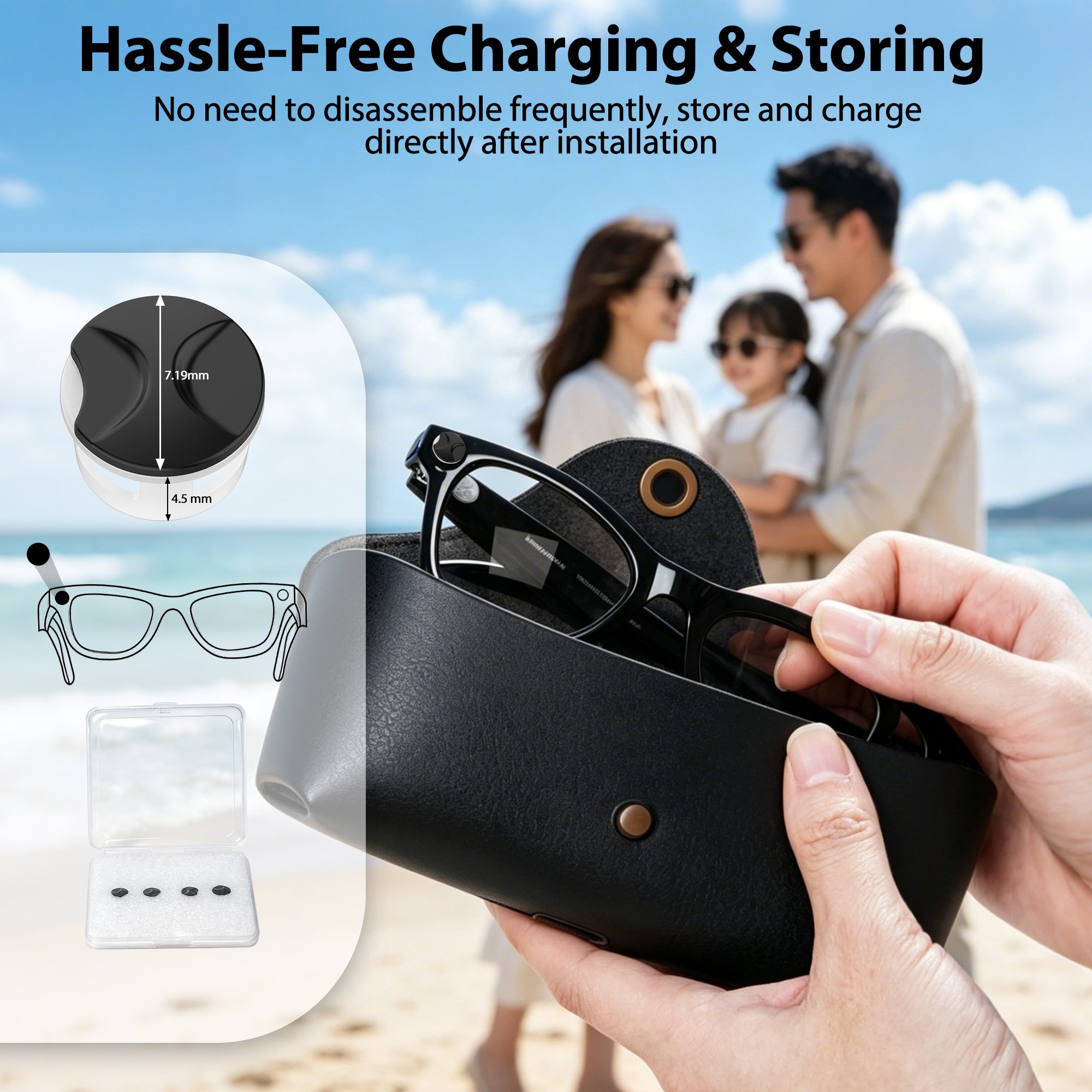 4 PC LED Light Blocking Covers for Ray-Ban Meta All Series Smart Glasses Gen1 Gen2 White