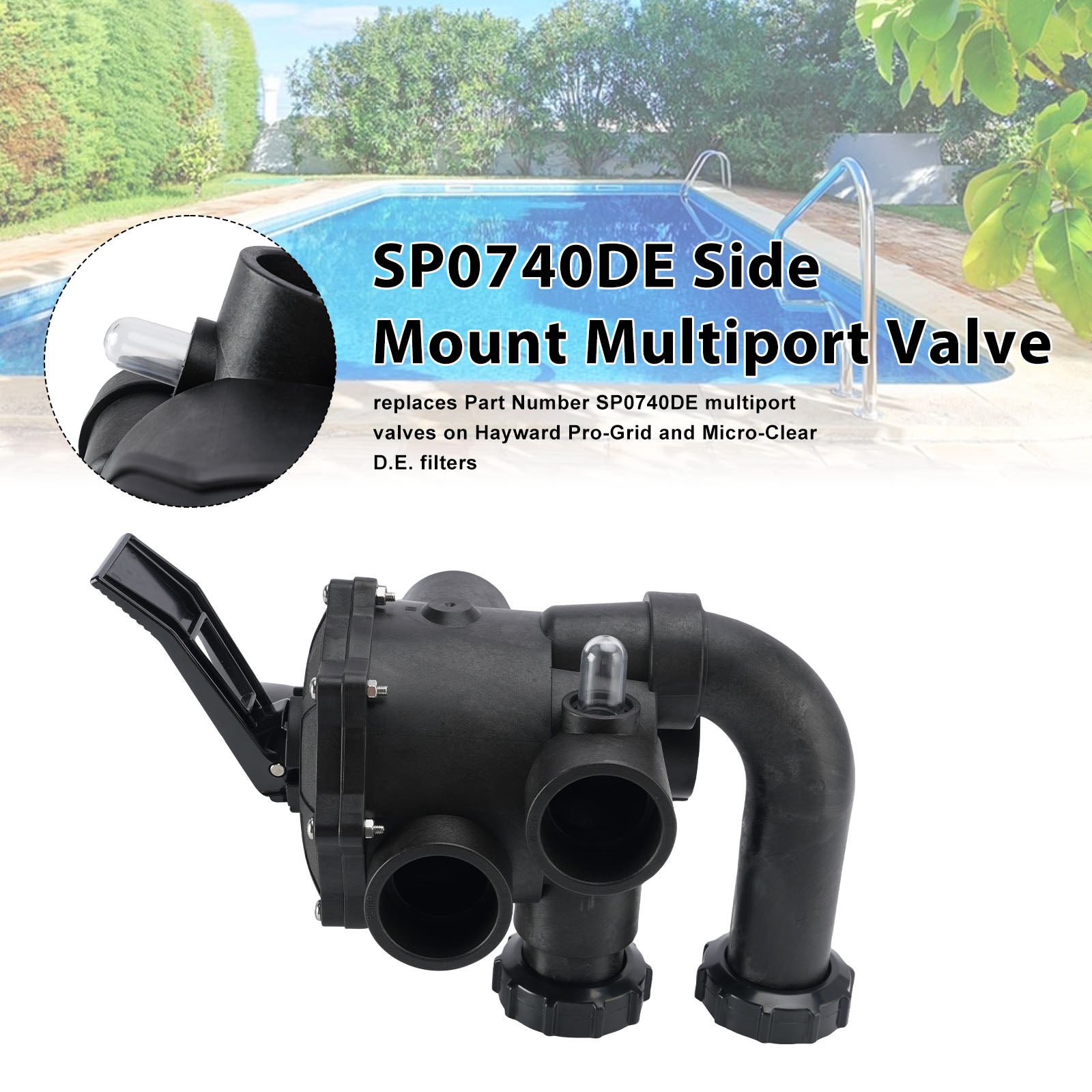 SP0740DE Valve Assembly For Hayward D.E. Filter 2 In SKT 4-Way Valve
