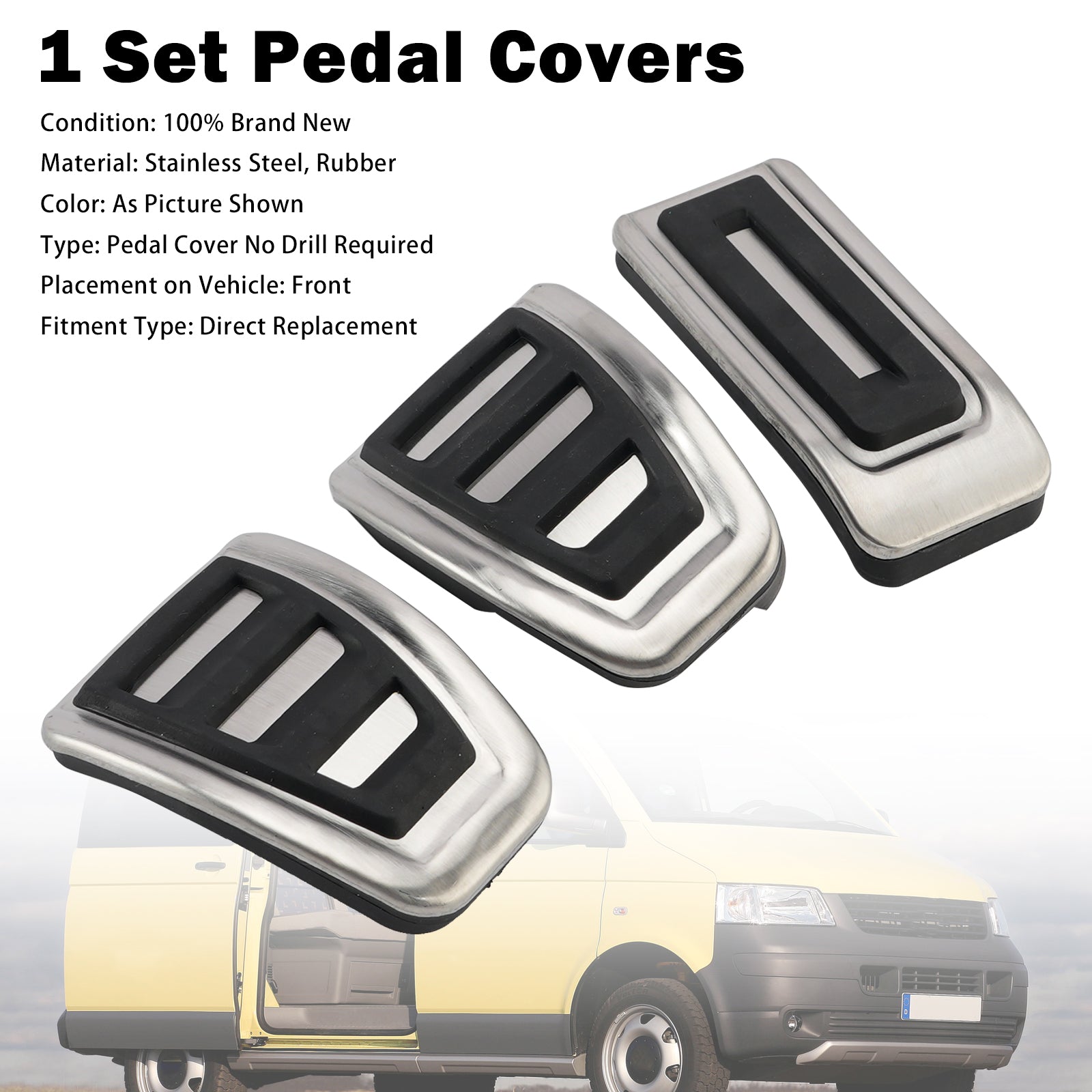 Pedal Set Pedals Pedal Caps For VW California T5 Camper Multivan VI 15-24