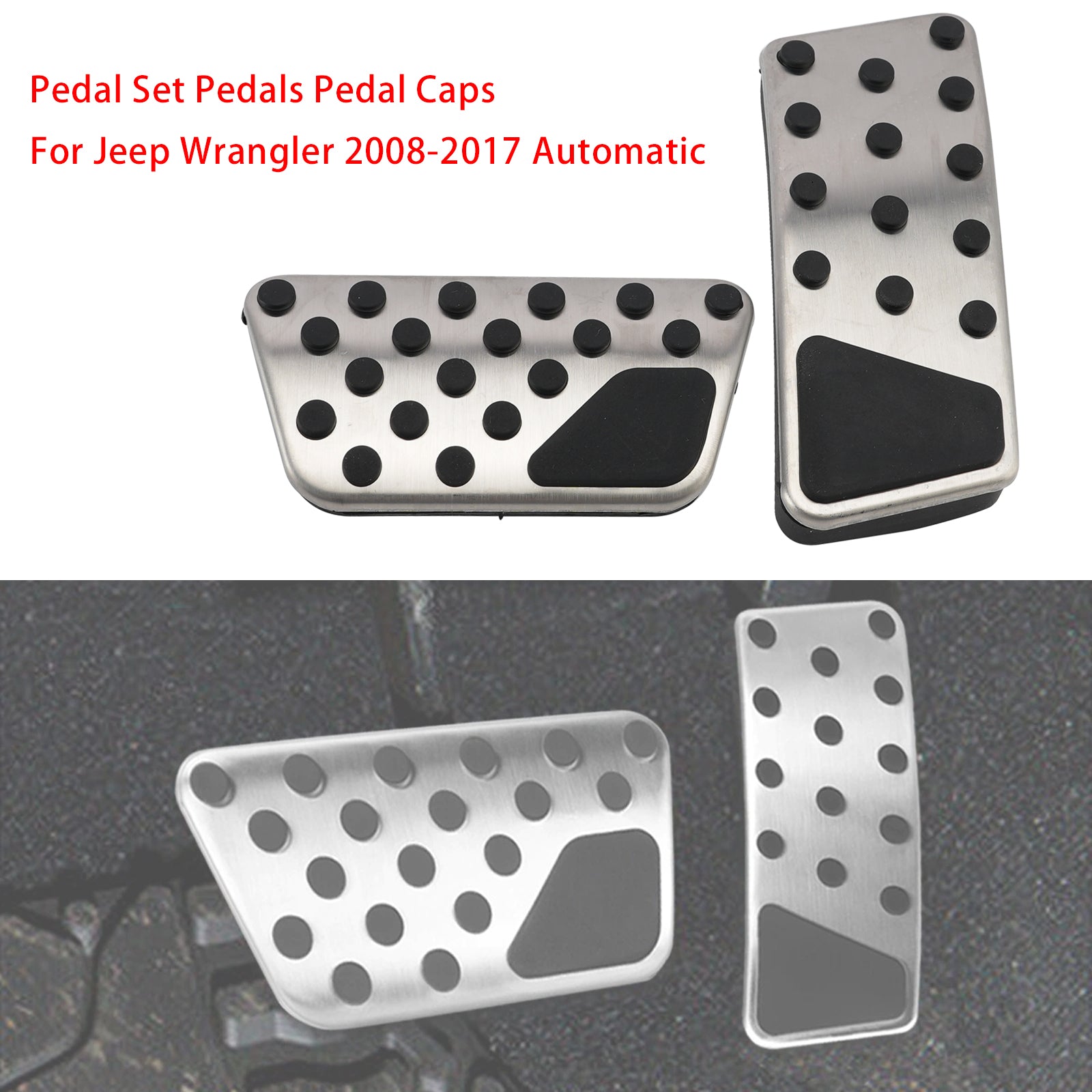 Pedal Set Pedals Pedal Caps For Jeep Wrangler 2008-2017 Automatic