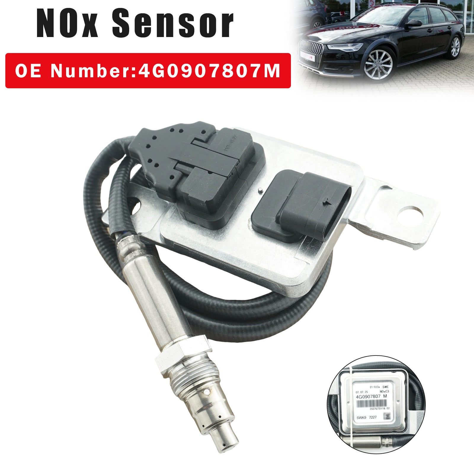 NOx Sensor 4G0907807M For Audi A6 Allroad A6 A7 4G 3.0 TDI 2010-2018