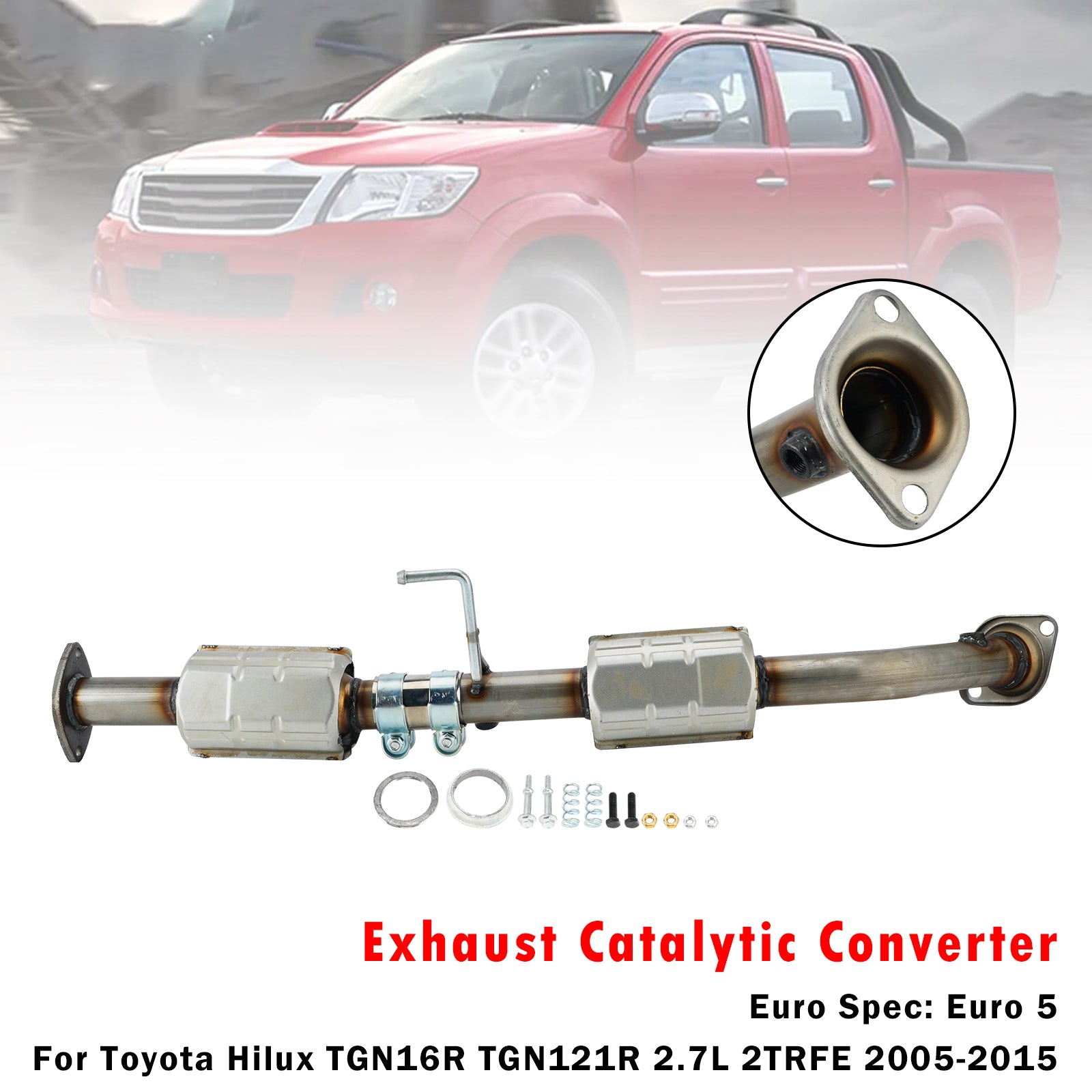 Catalytic Converter For Toyota Hilux TGN16R TGN121R 2.7L 2TRFE 2005-2015