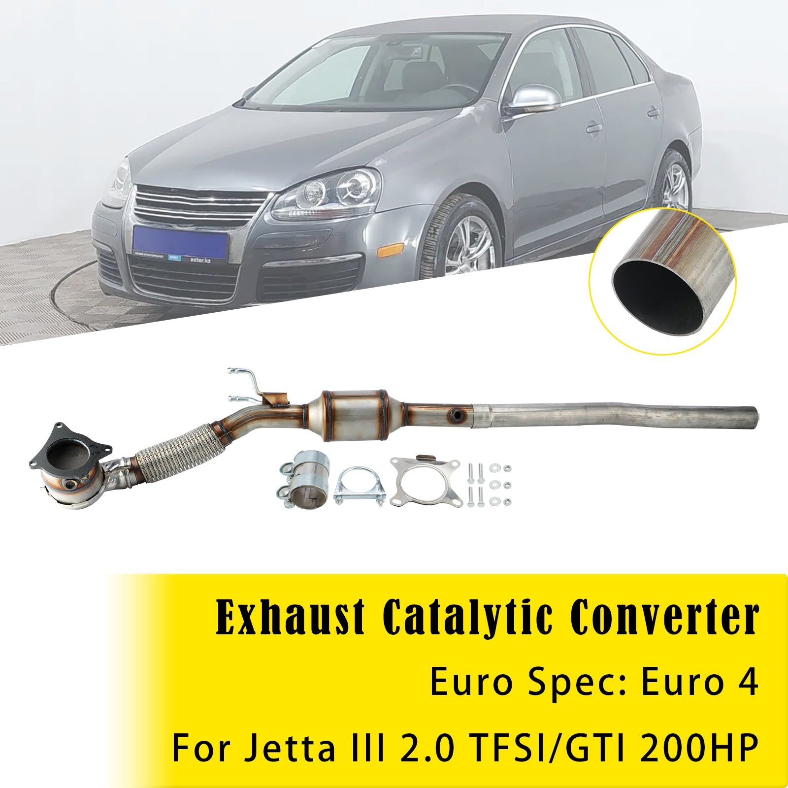 Exhaust Catalytic Converter For Audi A3 Seat Leon VW Golf V Jetta III 2.0