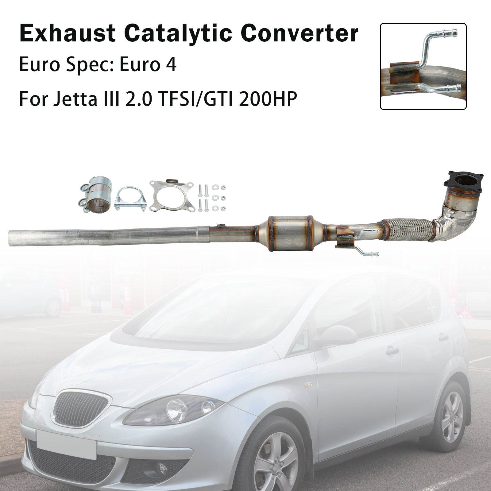 Exhaust Catalytic Converter For Audi A3 Seat Leon VW Golf V Jetta III 2.0