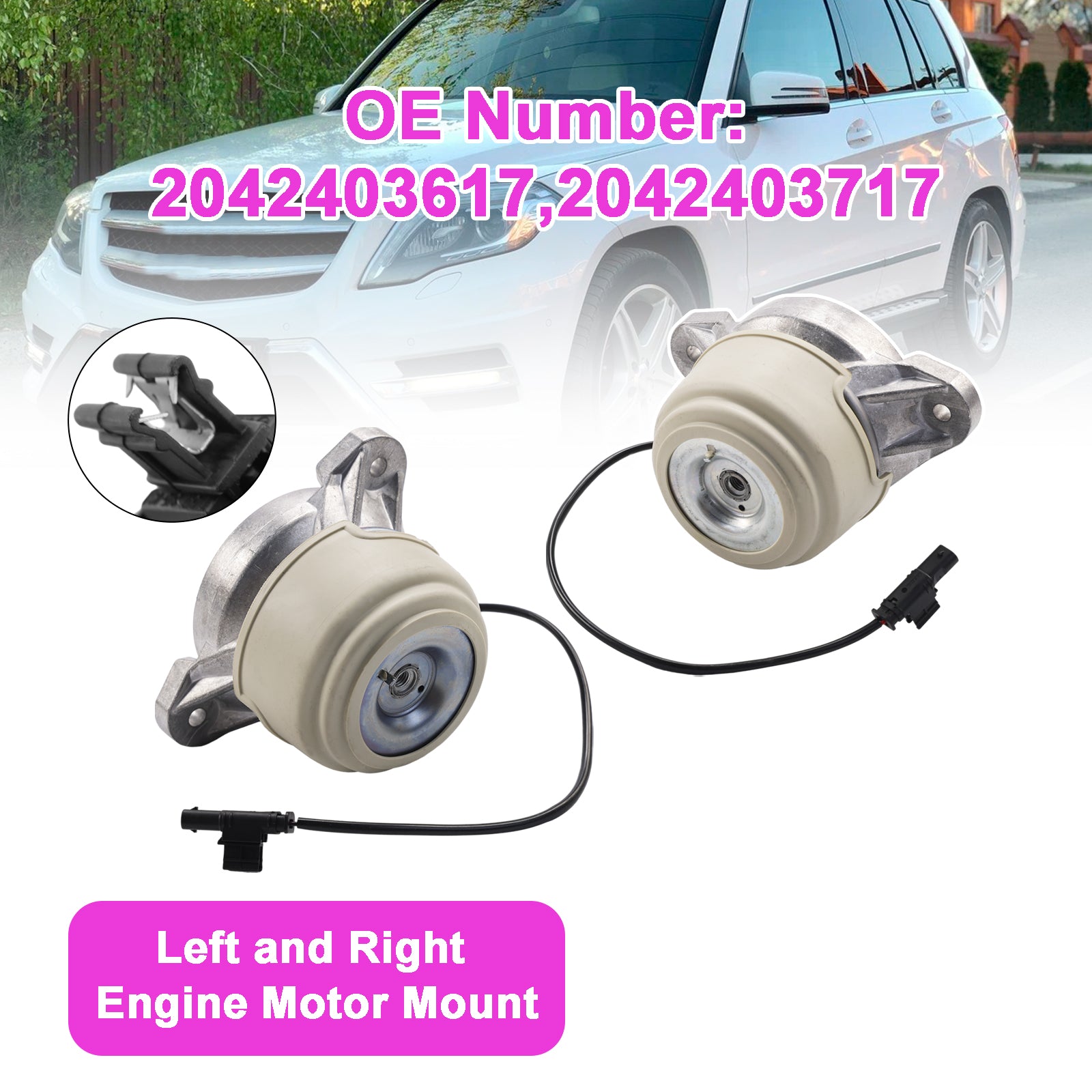 Left Right Engine Mount 2042403617 2042403717 For Mercedes-Benz GLK250 2013-2015