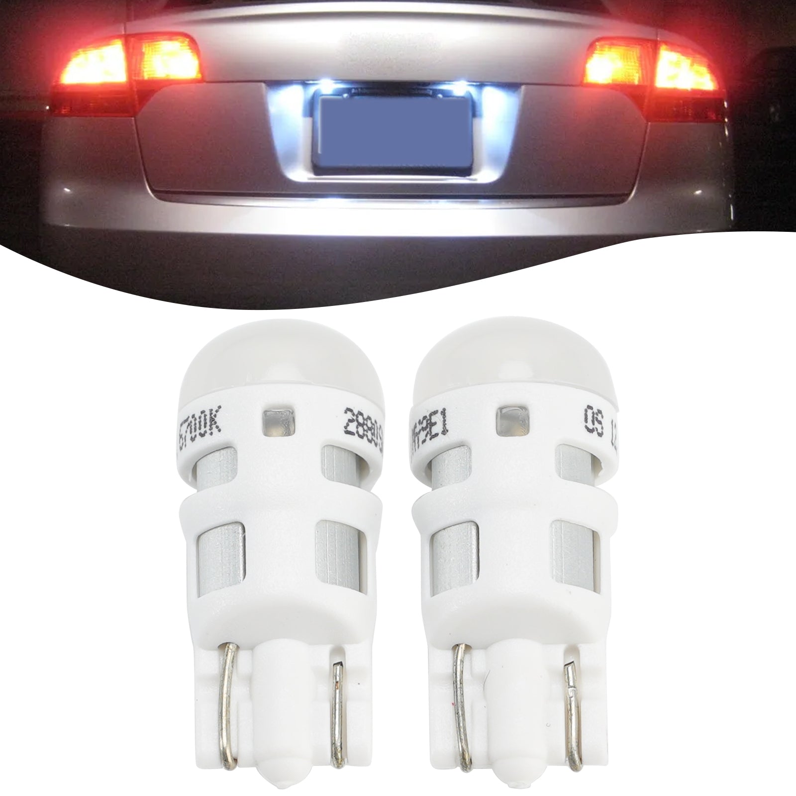 2Pcs Car Light Sky White LED Signal Bulb W5W T10 2880SW 12V 1W For OSRAM