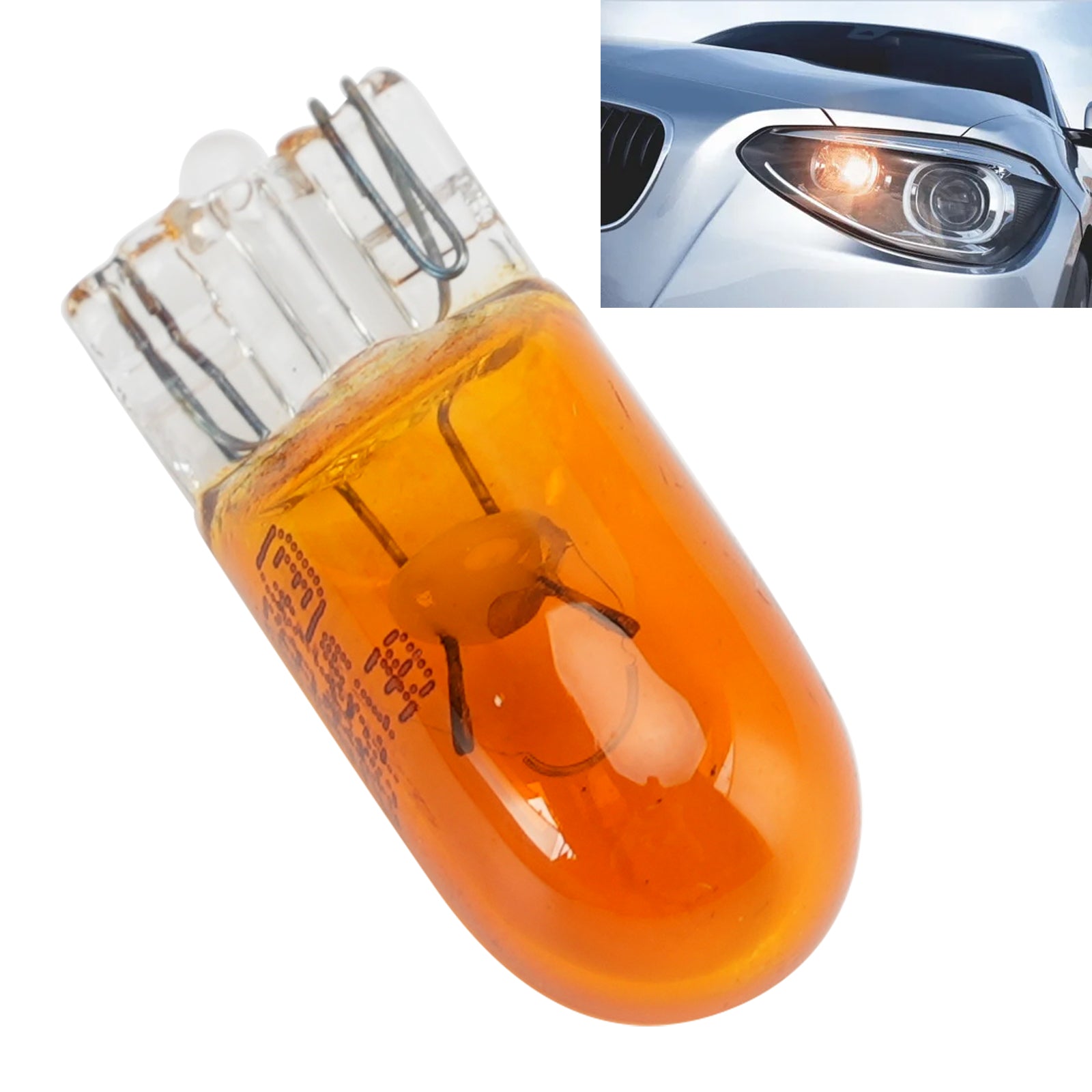 Car Light Halogen Amber Signal Bulb WY5W T10 501AF 12V 5W W2.1?ā”?.5D For GE