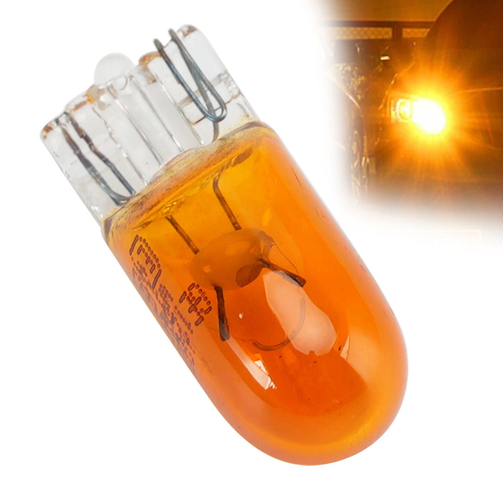 Car Light Halogen Amber Signal Bulb WY5W T10 501AF 12V 5W W2.1?ā”?.5D For GE