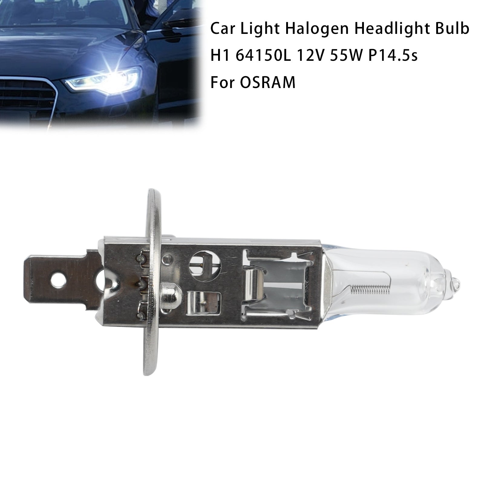 Car Light Halogen Headlight Bulb H1 64150L 12V 55W P14.5s For OSRAM