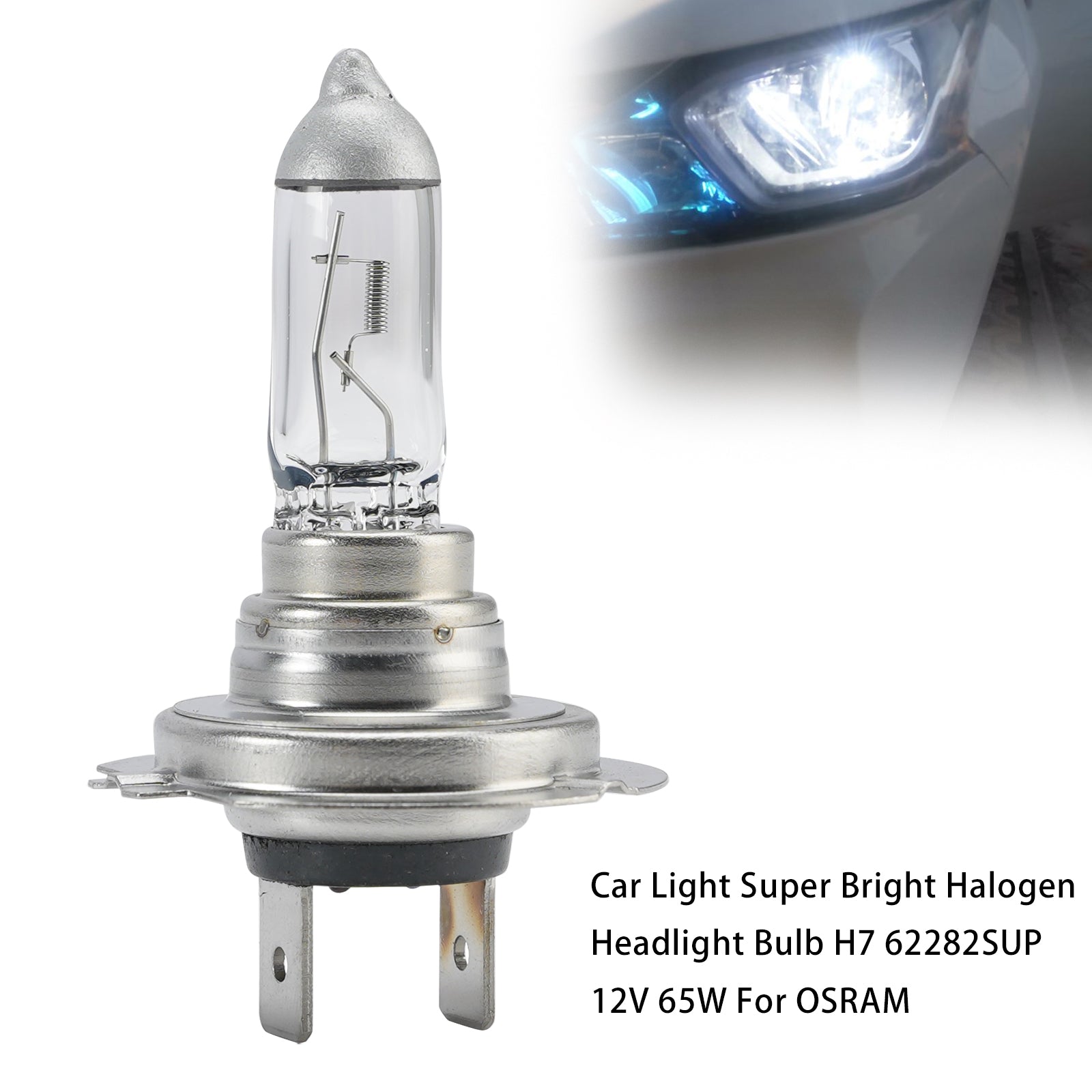 Car Light Super Bright Halogen Headlight Bulb H7 62282SUP 12V 65W For OSRAM