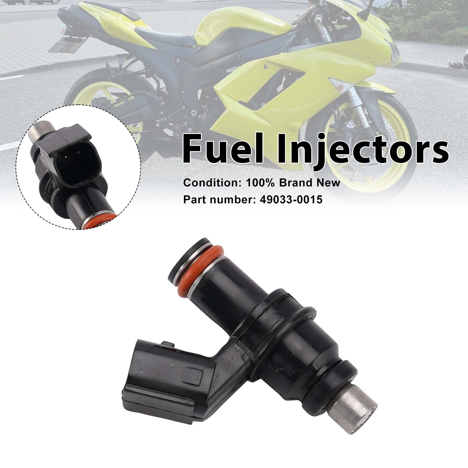 Fuel Injectors 49033-0015 For Kawasaki Ninja ZX6R ZX600R ZX600P 07-12
