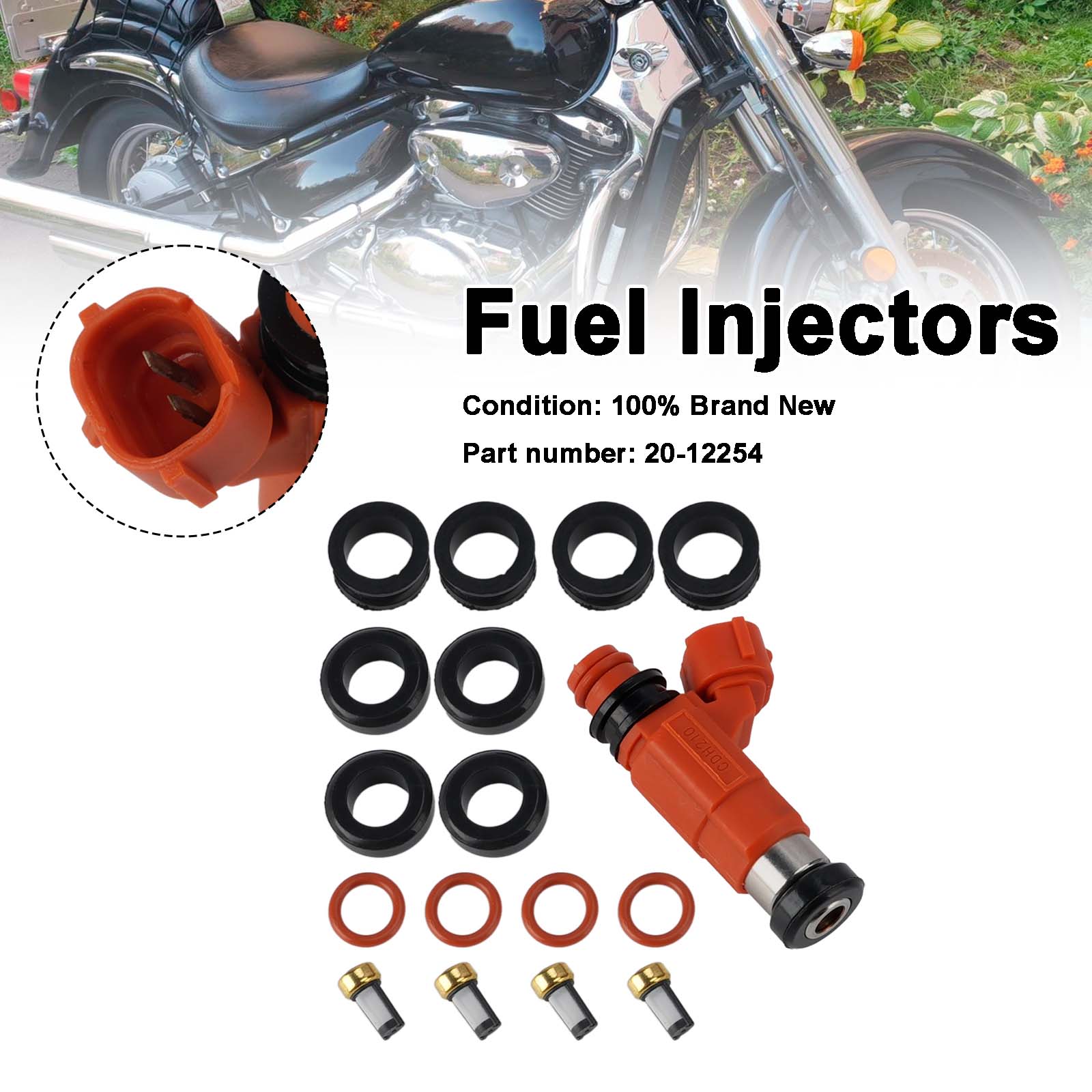 Fuel Injectors 20-12254 For Suzuki GSXR600 GSXR750 SV650 DL650 1800s