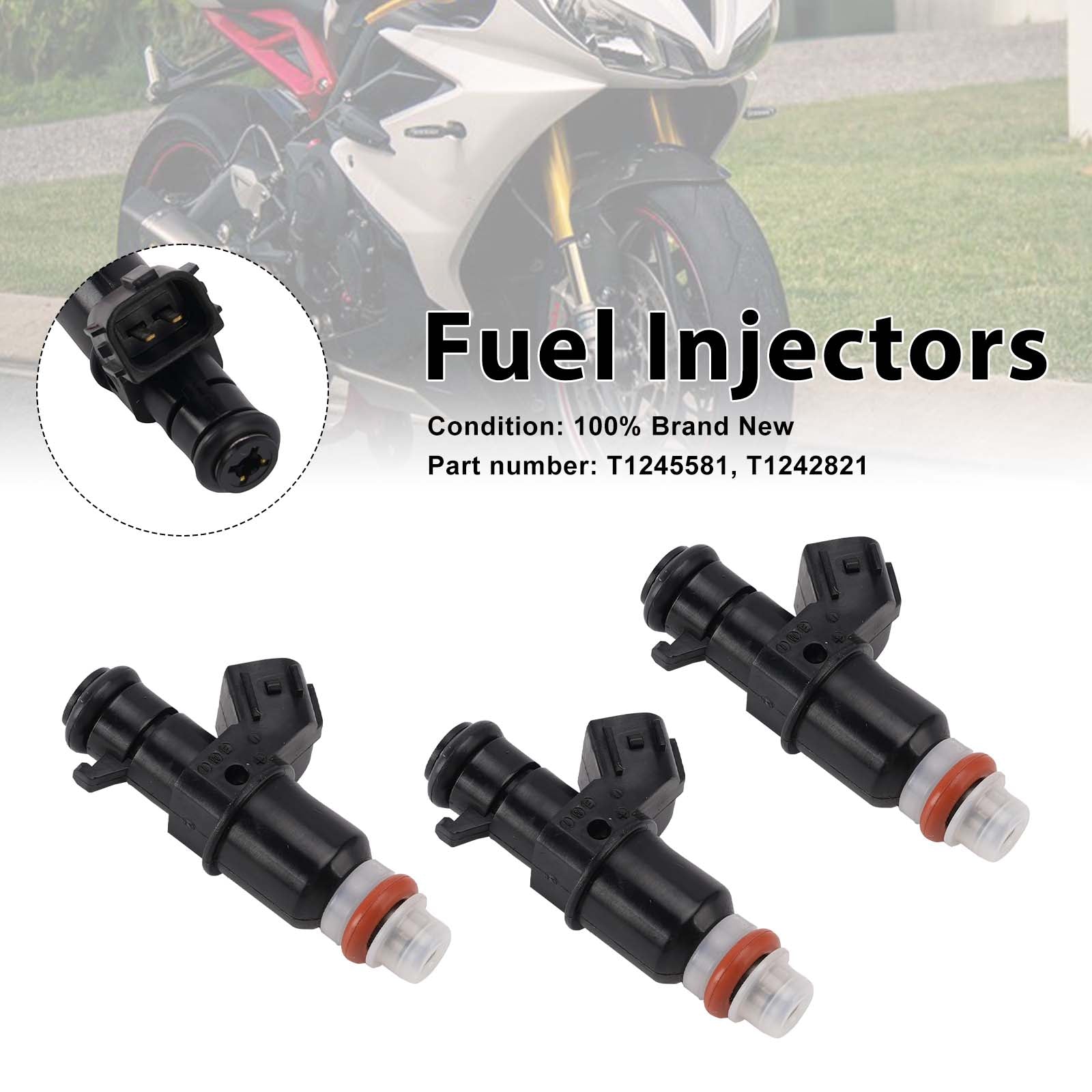 3PC T1245581 Fuel Injectors T1242821 For Daytona 675R 675 R 2013-2017
