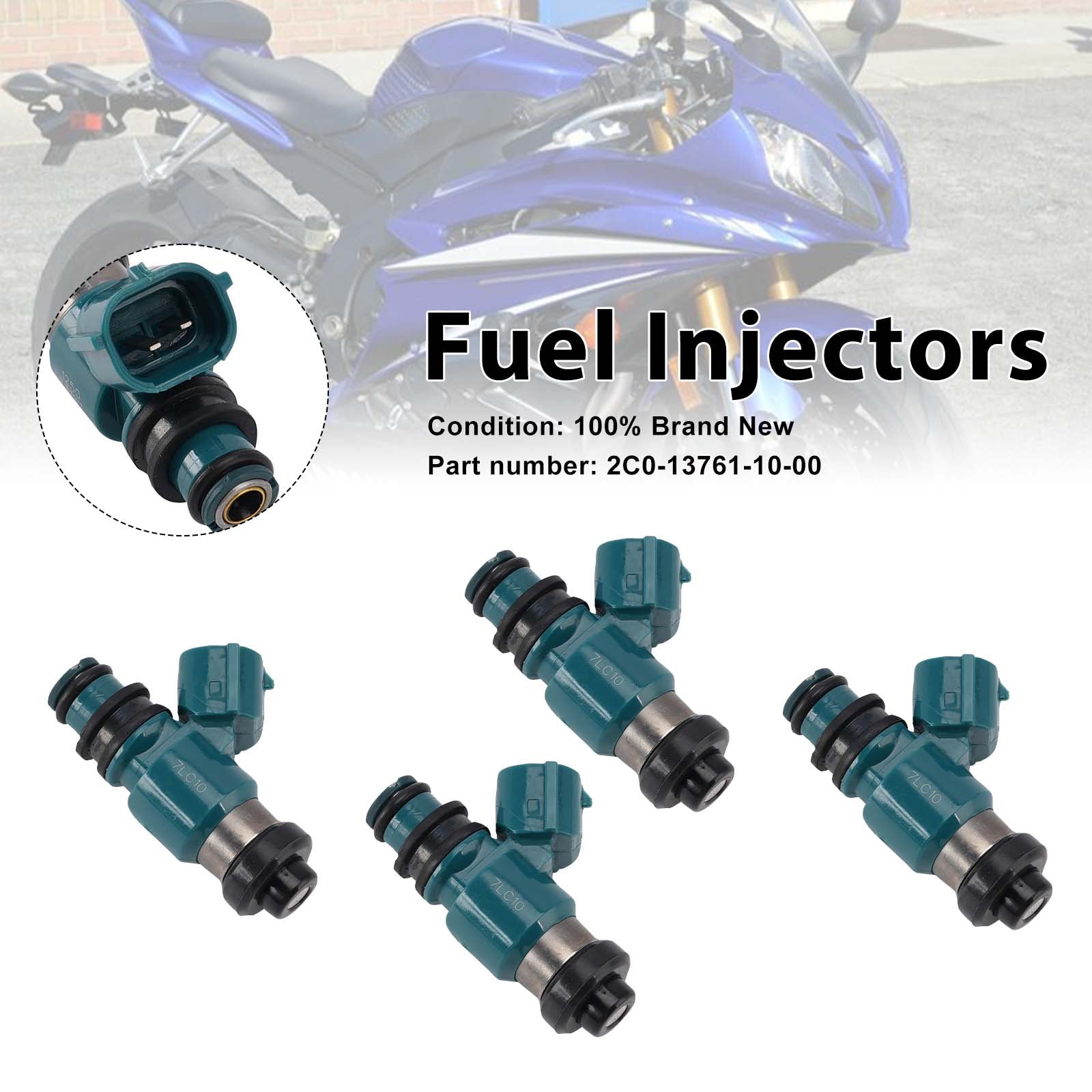 4PC Fuel Injectors 2C0-13761-10-00 For Yamaha YZF R6 06-07 TMAX 15-16