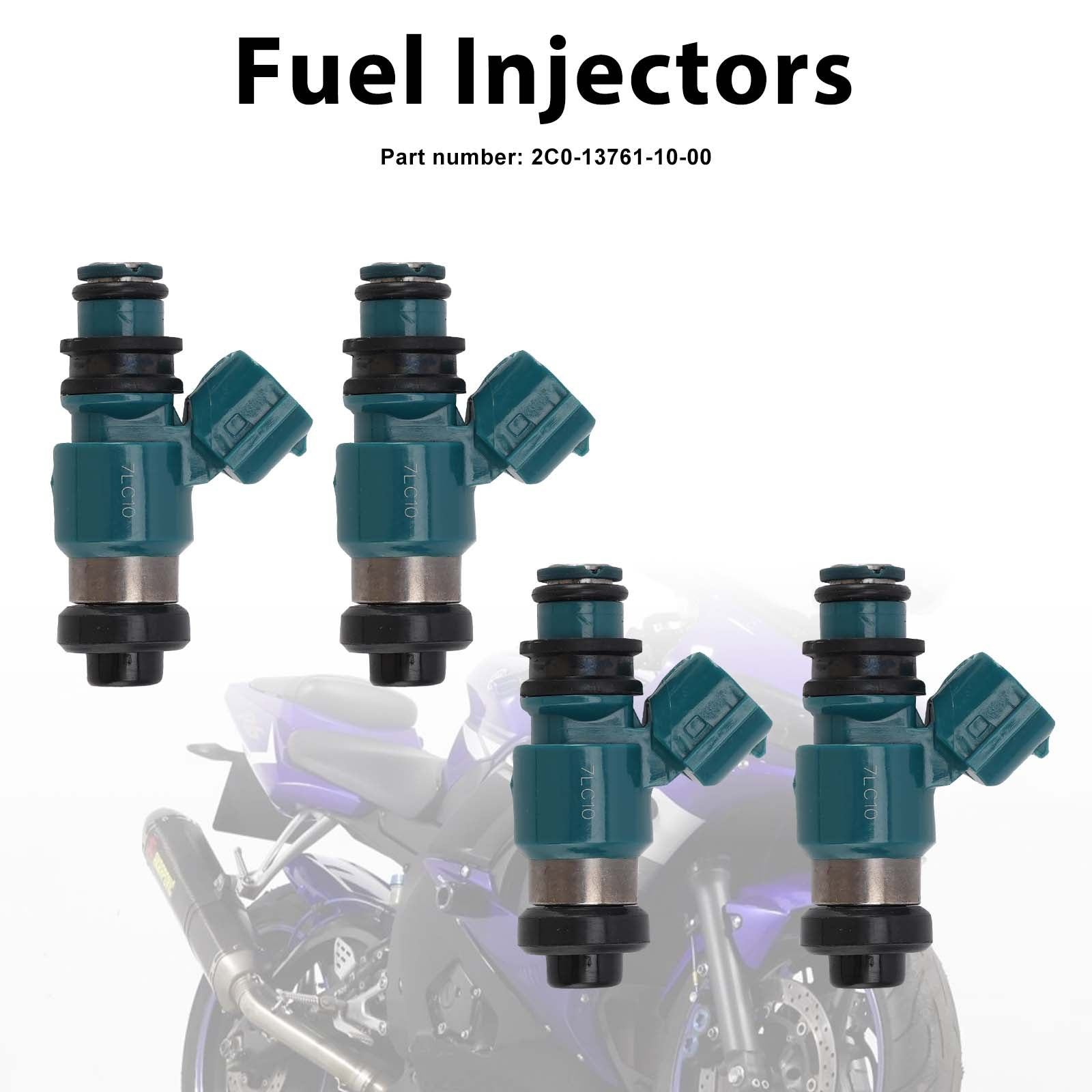 4PC Fuel Injectors 2C0-13761-10-00 For Yamaha YZF R6 06-07 TMAX 15-16