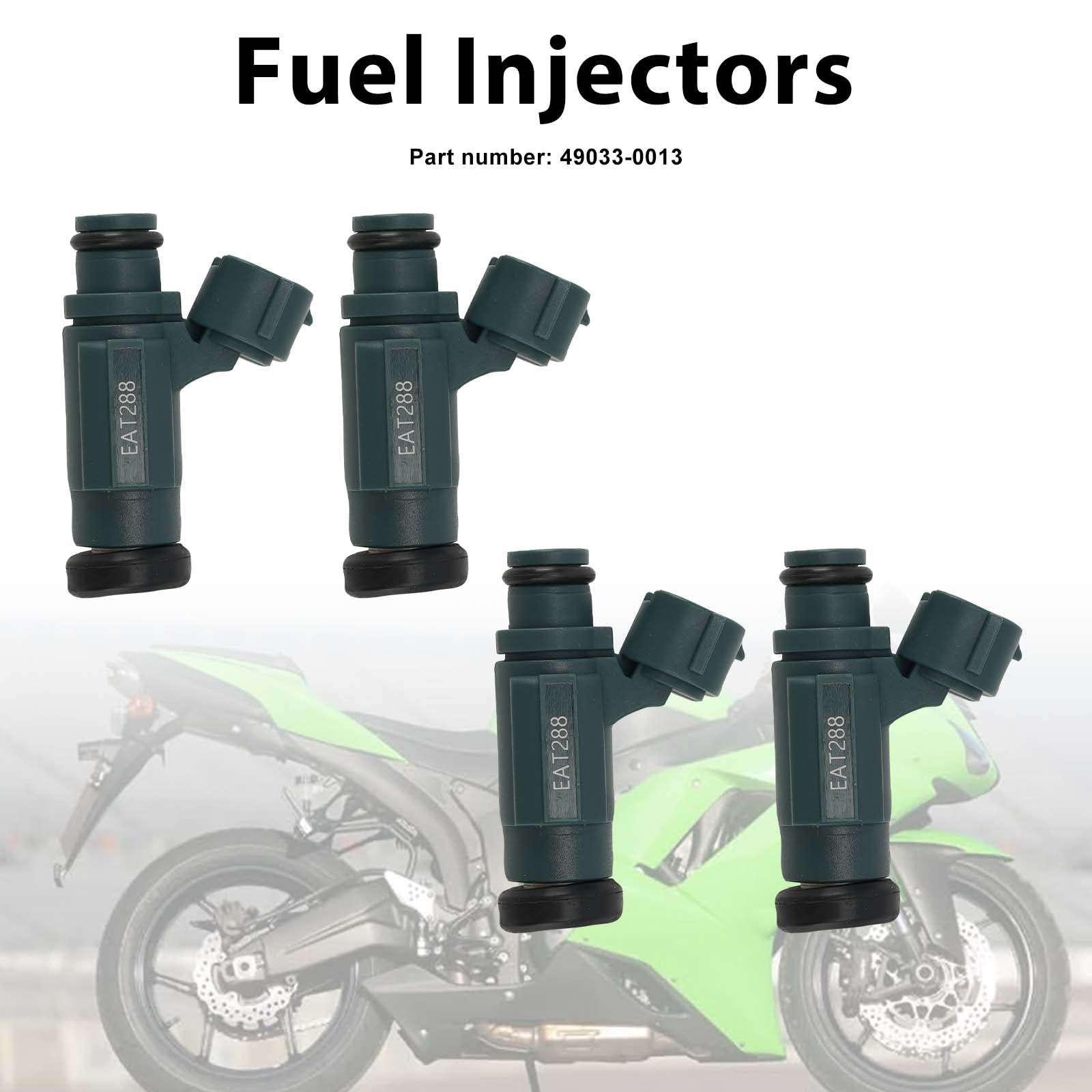 4PC Fuel Injectors 49033-0013 For Kawasaki Ninja ZX600 ZX6R Z750 2007-2012
