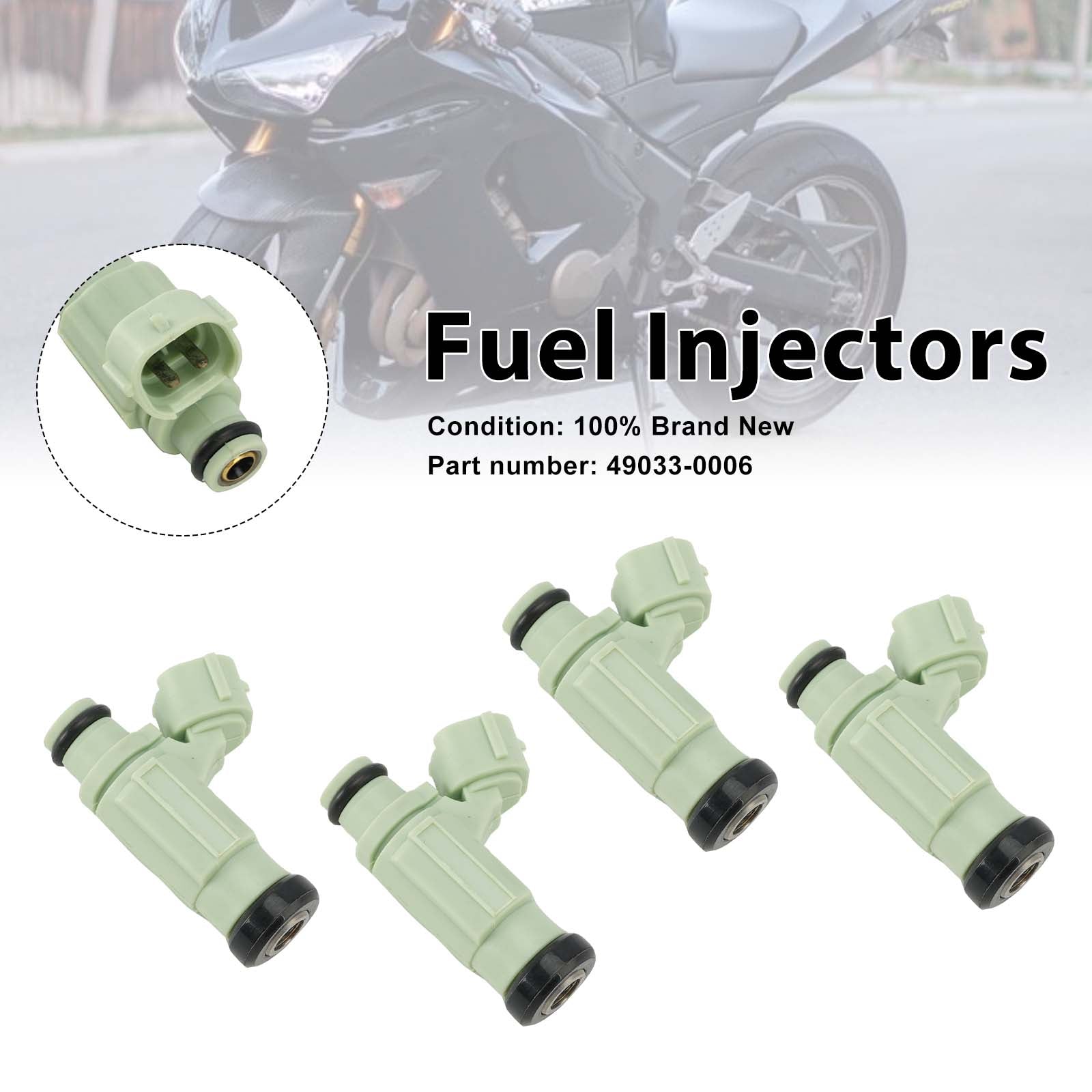 4PC Fuel Injectors 49033-0006 For Kawasaki NINJA ZX636 ZX-6R 2004-2006