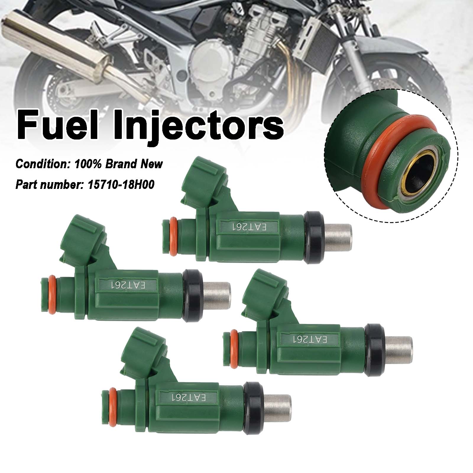 4PC Fuel Injectors 15710-18H00 For Suzuki Bandit 1250S GSF1250SA GSX1250FA