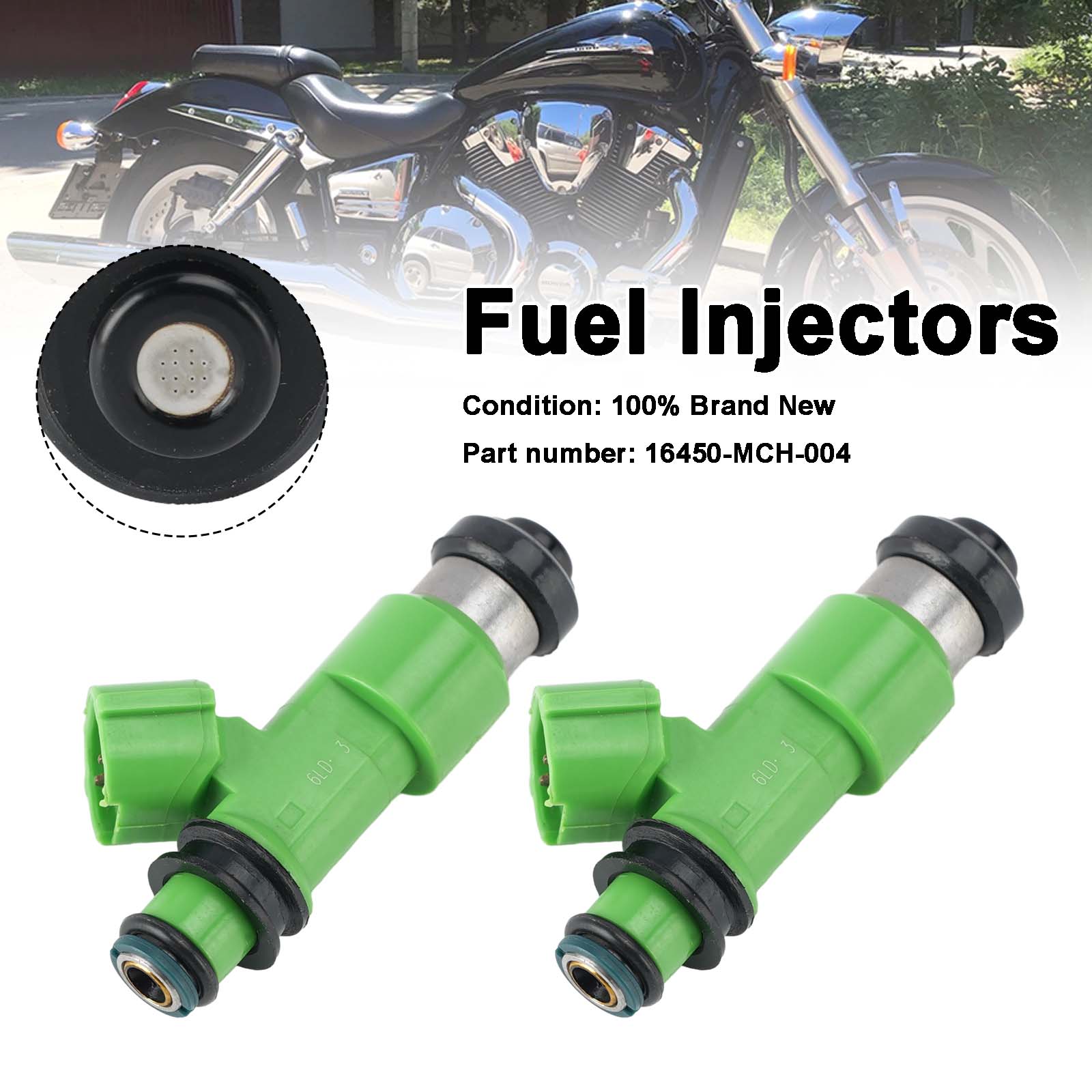 2PC Fuel Injectors 16450-MCH-004 For Honda VTX1800 VTX1800C R S/N/F/T
