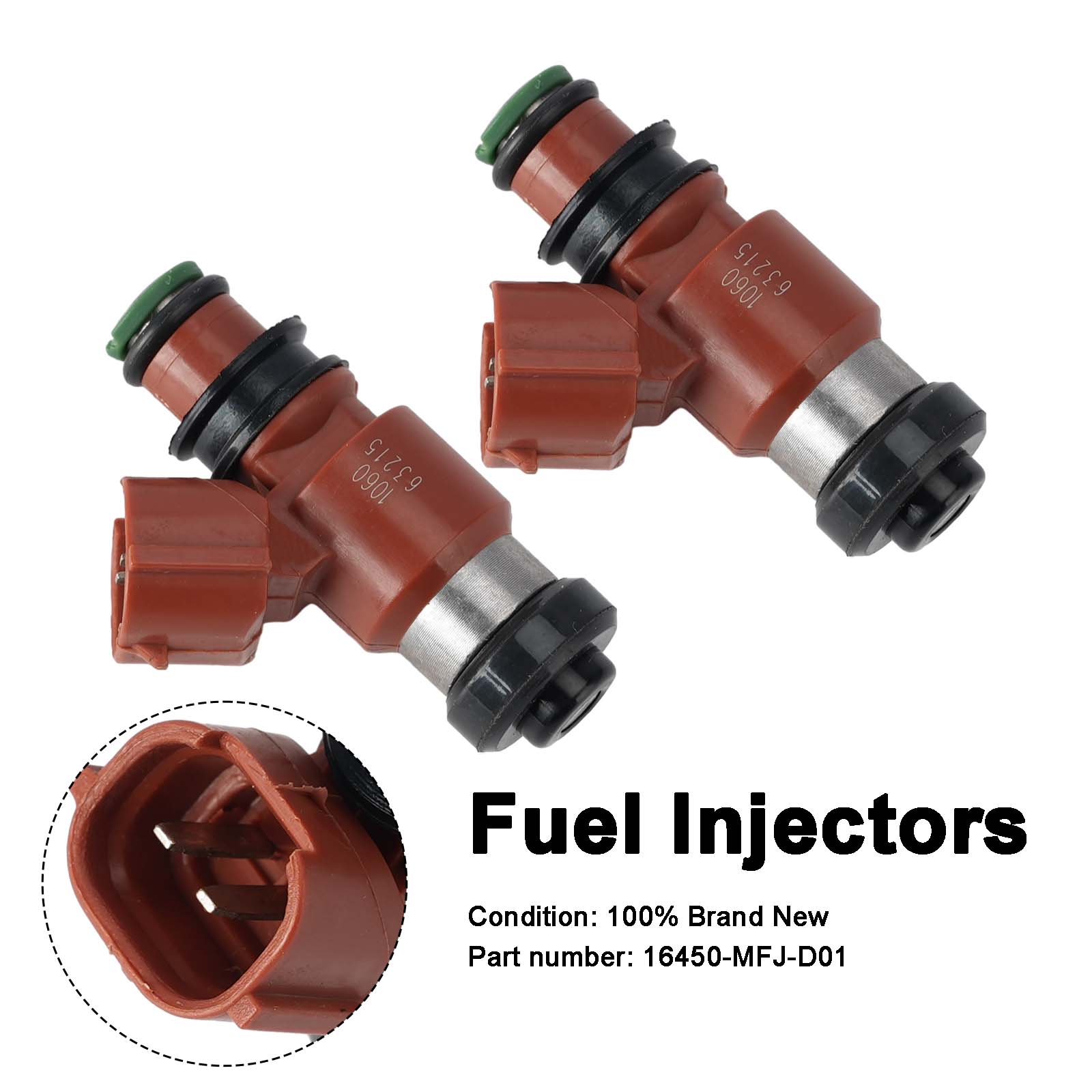 2PC Fuel Injectors 16450-MFJ-D01 For Honda Rebel 500 17-24 CB500 CBR600RR