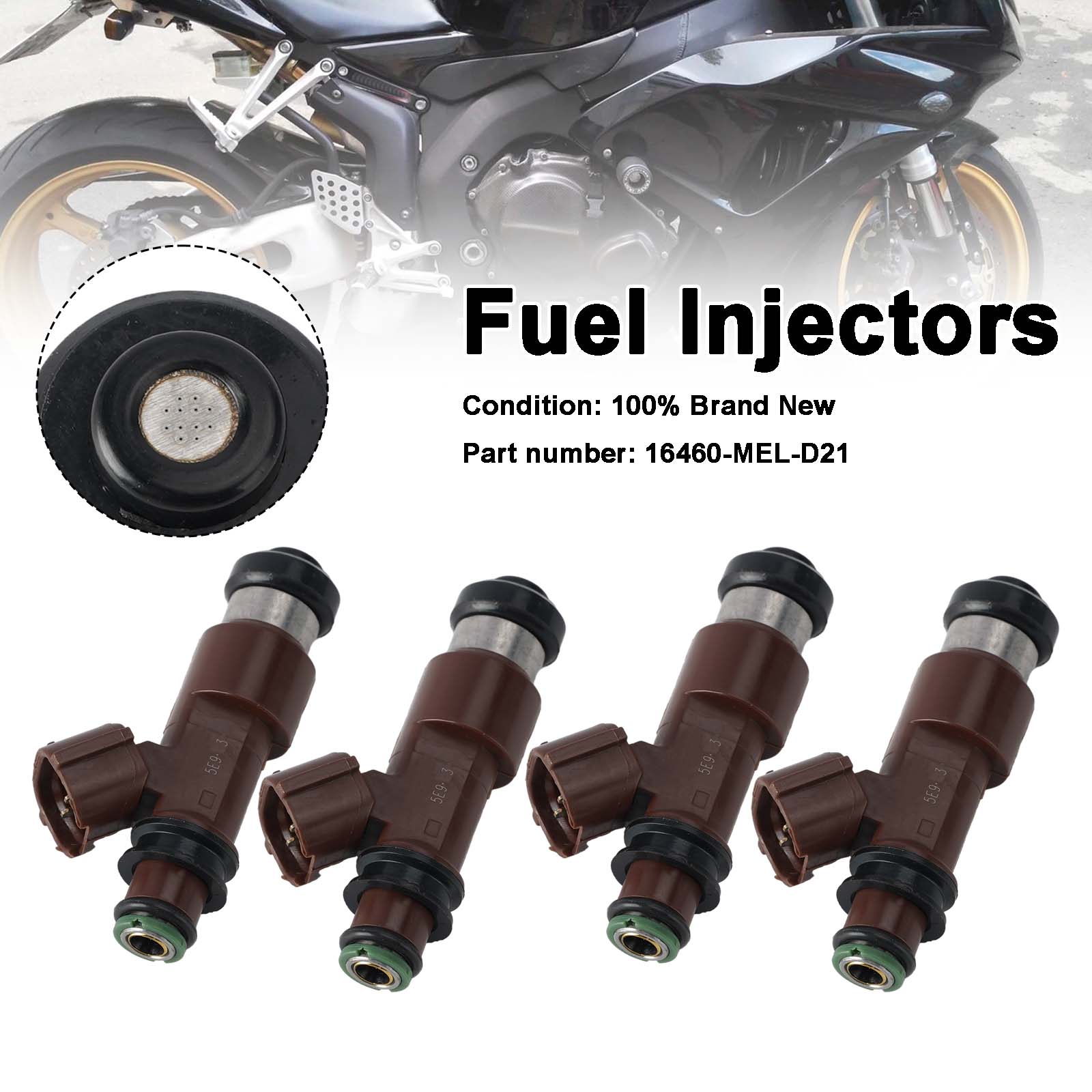 4PC Fuel Injectors 16460-MEL-D21 For Honda CBR1000RR 2006-2007