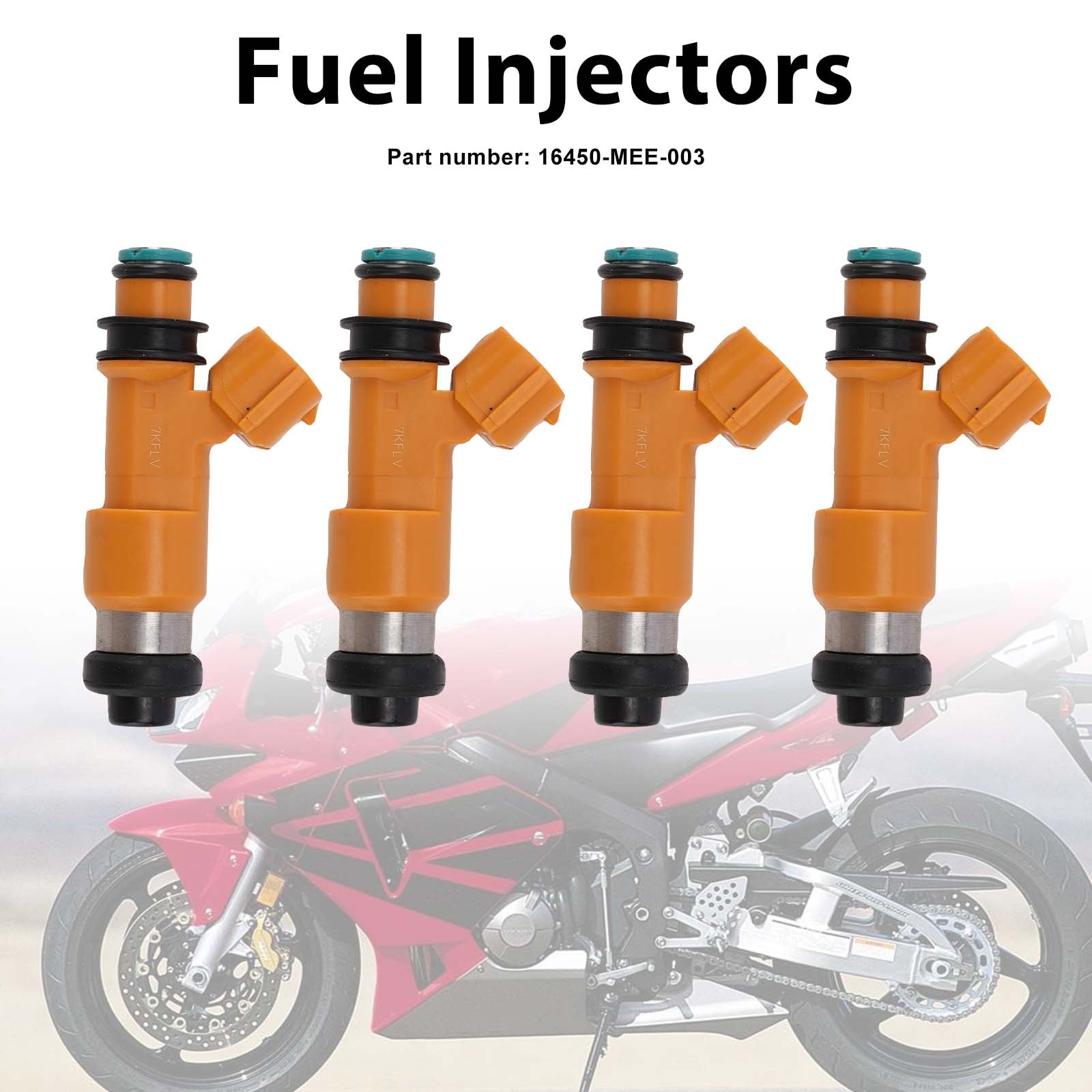 4PC Fuel Injectors 16450-MEE-003 For Honda CBR600RR 2003-2004