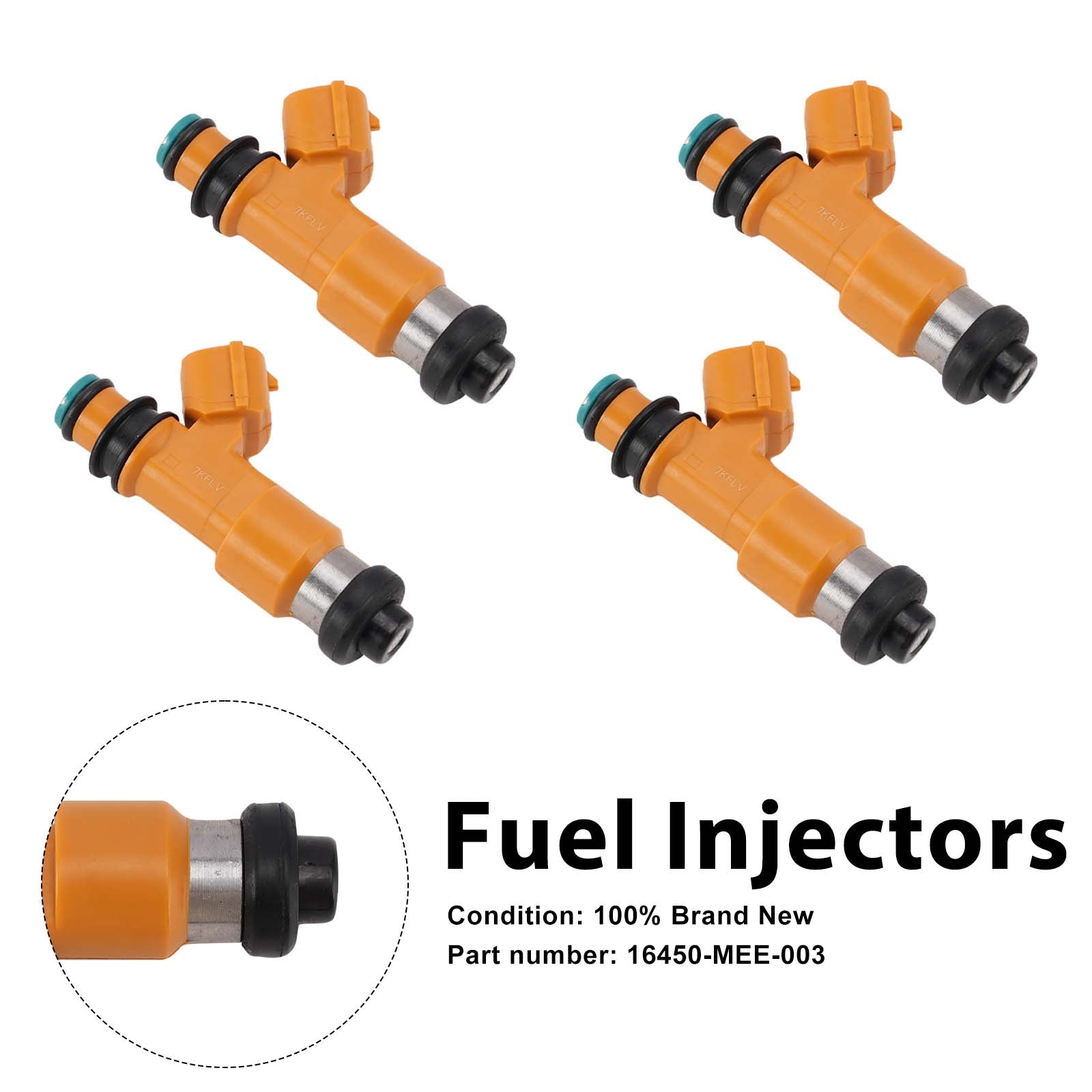 4PC Fuel Injectors 16450-MEE-003 For Honda CBR600RR 2003-2004