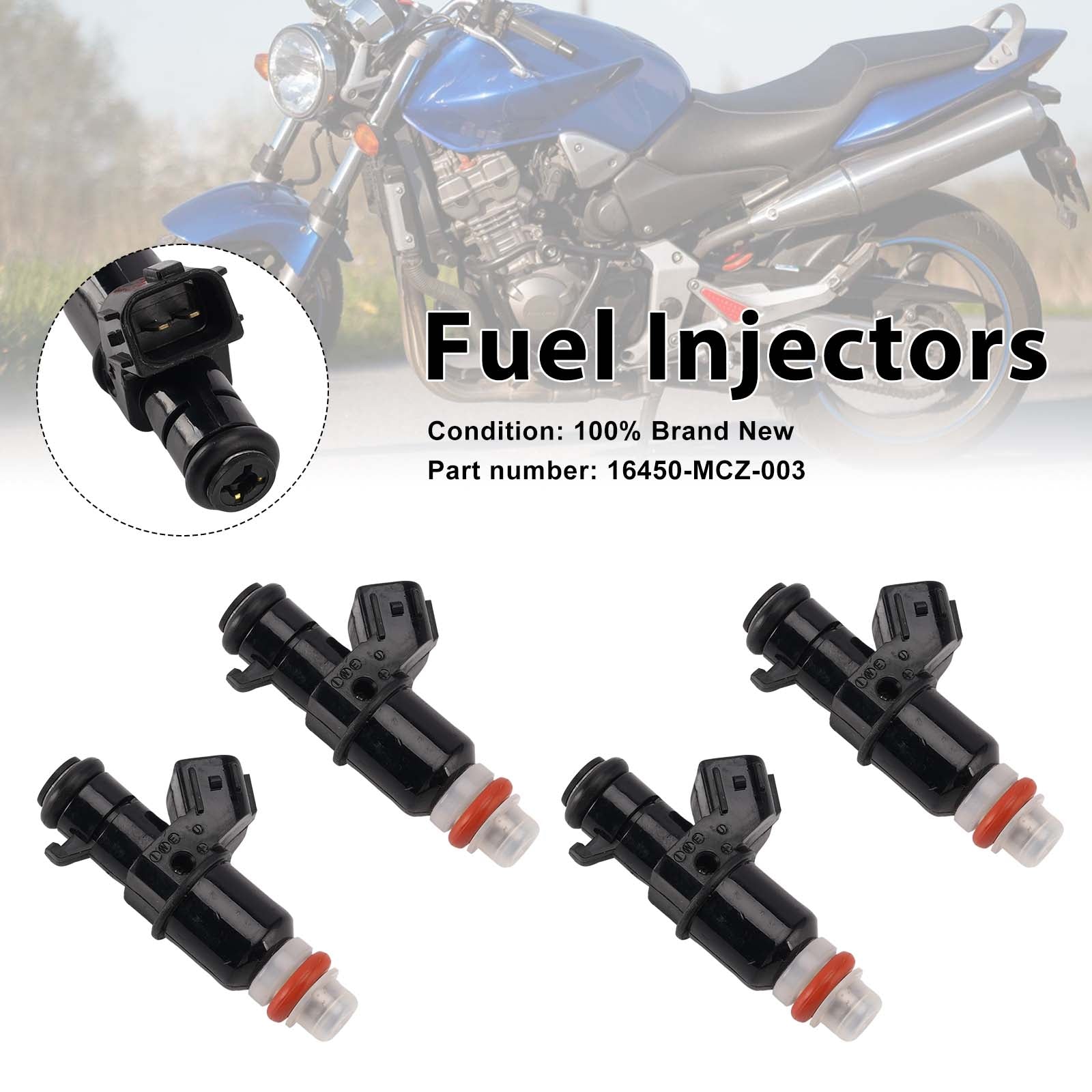 4PC Fuel Injectors 16450-MCZ-003 For Honda CB900F 919 2002-2007