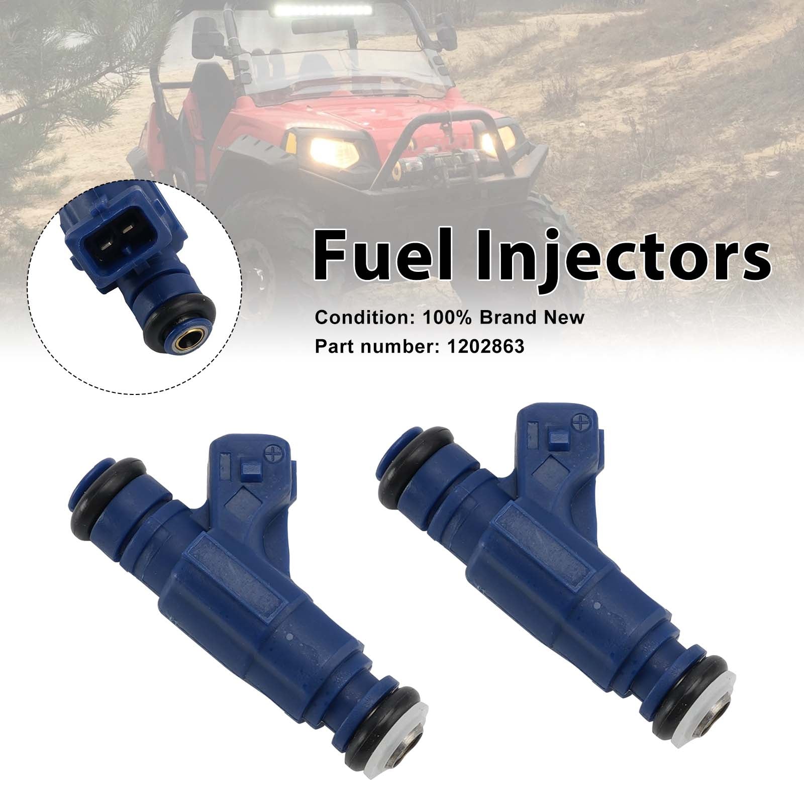 2PC Fuel Injectors 1202863 For Polaris RZR Ranger Sportsman EFI 700 800