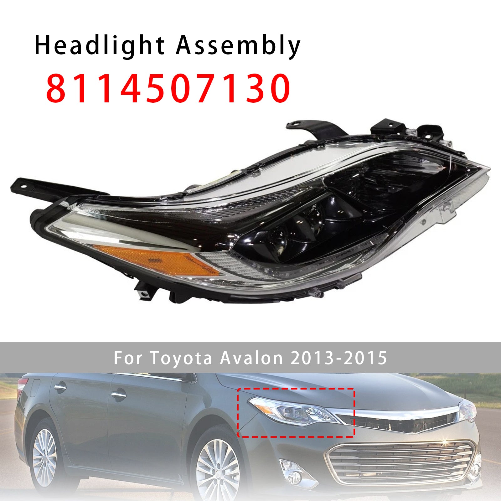 Right Xenon/HID Head Light 8114507130 For Toyota Avalon 2013-2015
