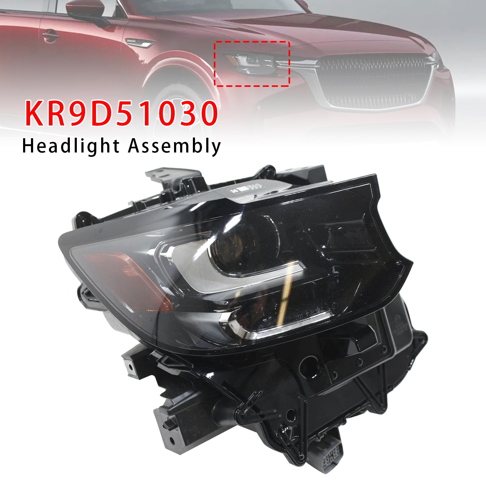 Right LED Head Light Without DRL/AFS For Mazda CX-90 2024-2025 KR9D51030