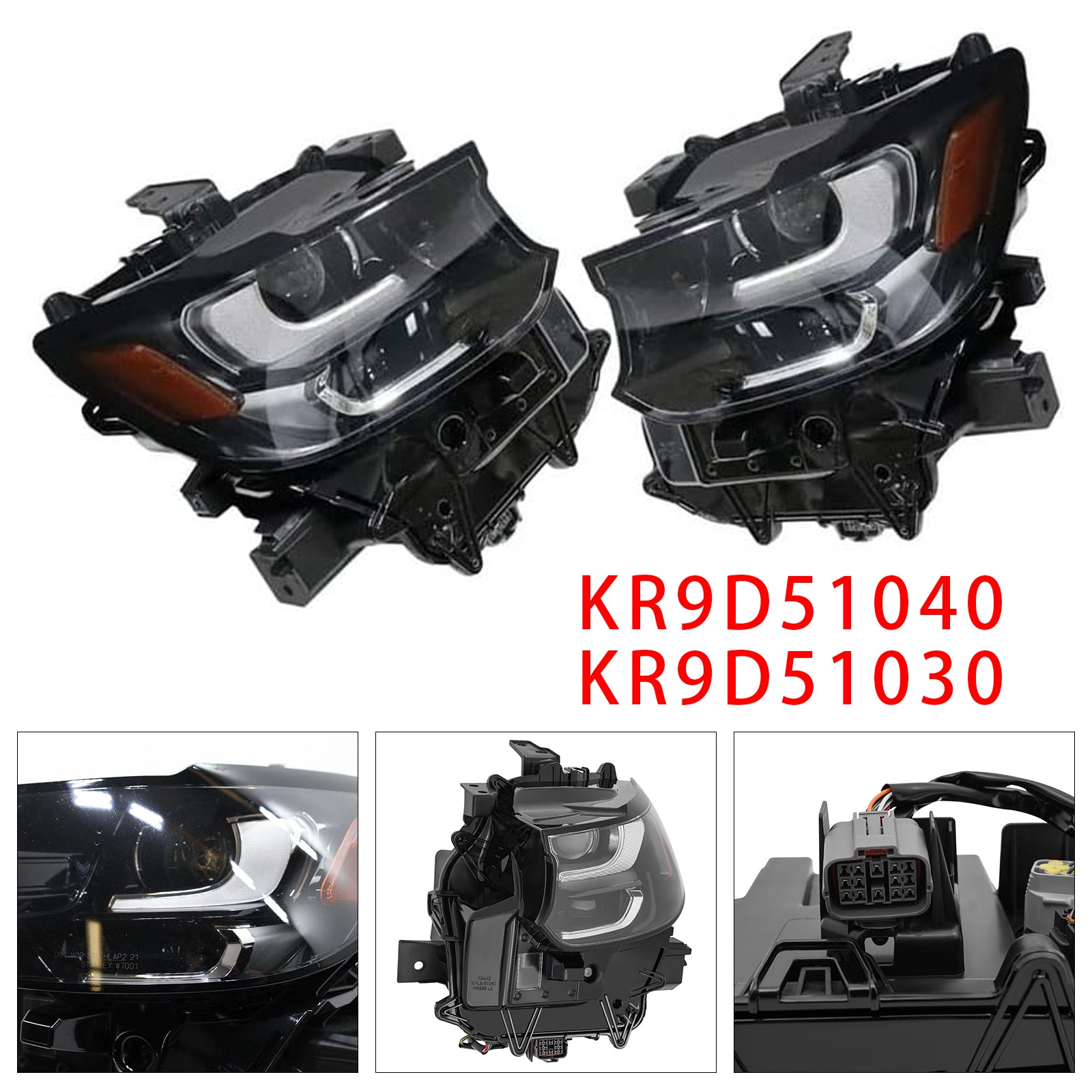 Left+Right LED Head Light Without DRL/AFS For Mazda CX-90 2024-2025 KR9D51040