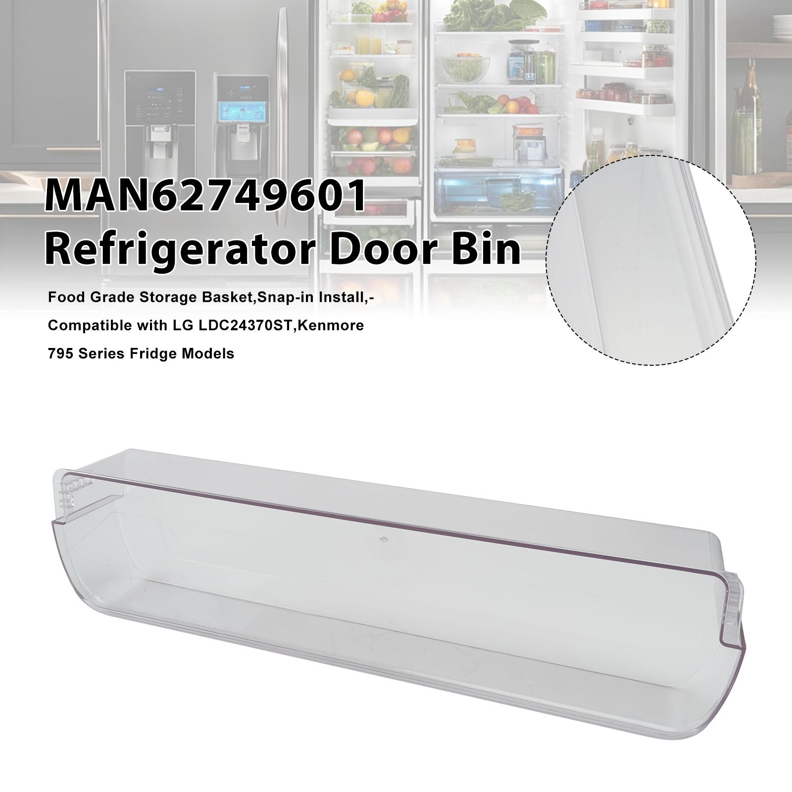 MAN62749601 Refrigerator Door Rack replacement for LG ?? Kenmore Fridges