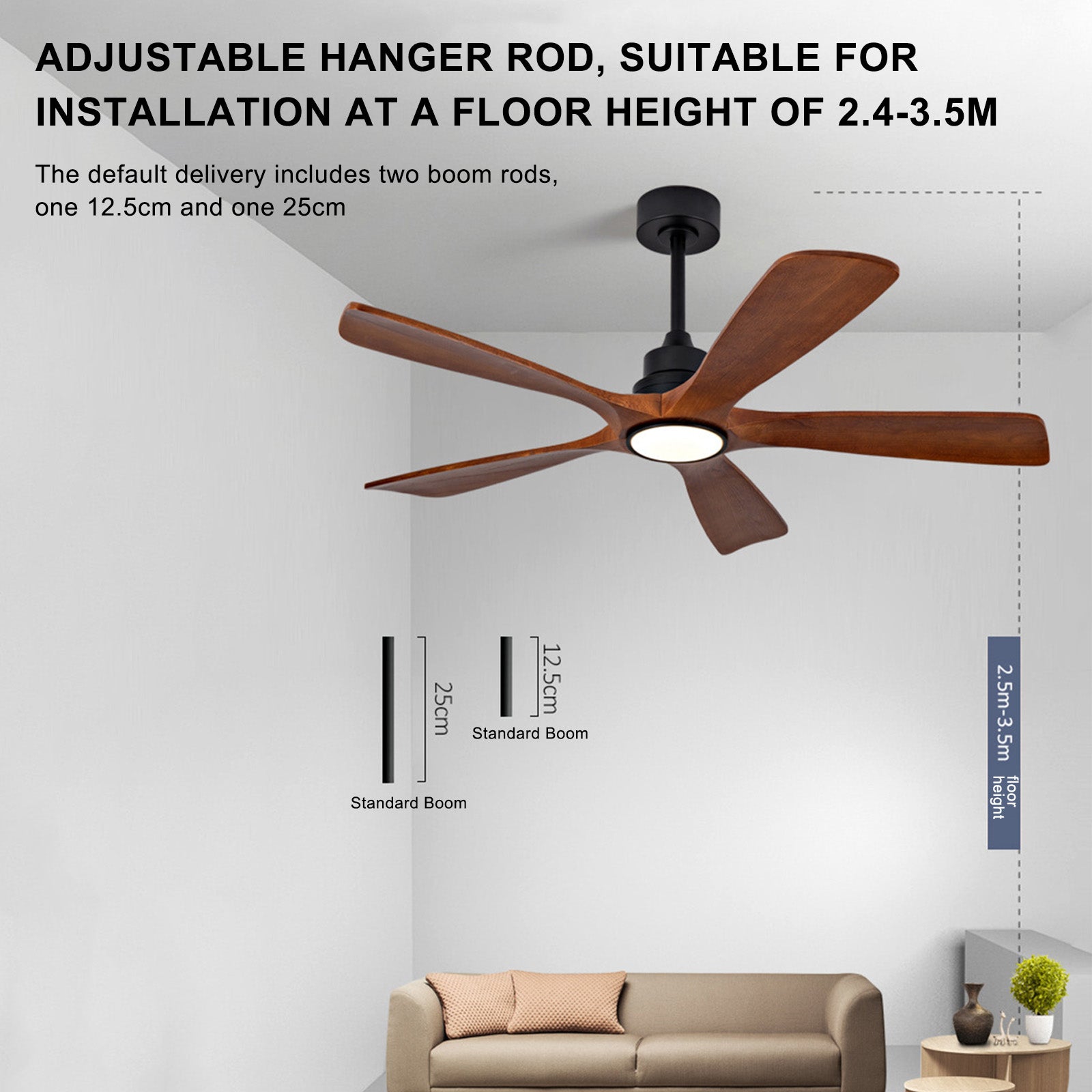 Quiet 60" Ceiling Fan Light