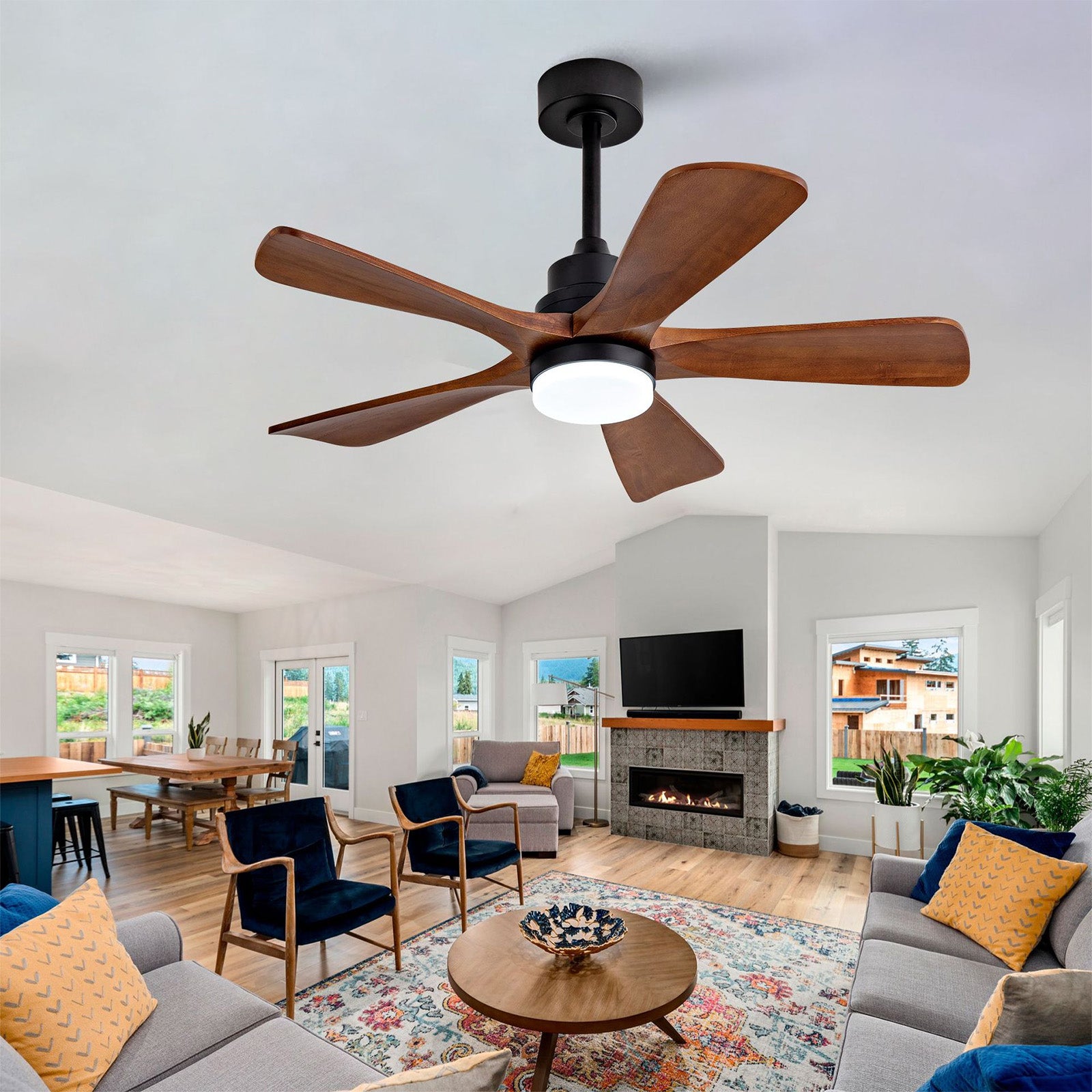 Quiet 60" Ceiling Fan Light