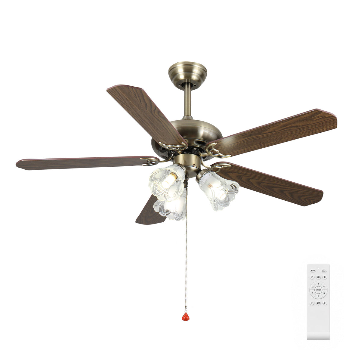 42-Inch Vintage Ceiling Fan with Light