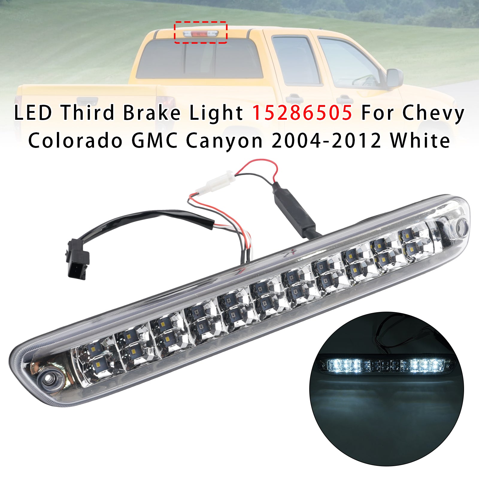 LED Third Brake Light 15286505 For Chevy Colorado GMC Canyon 2004-2012 White