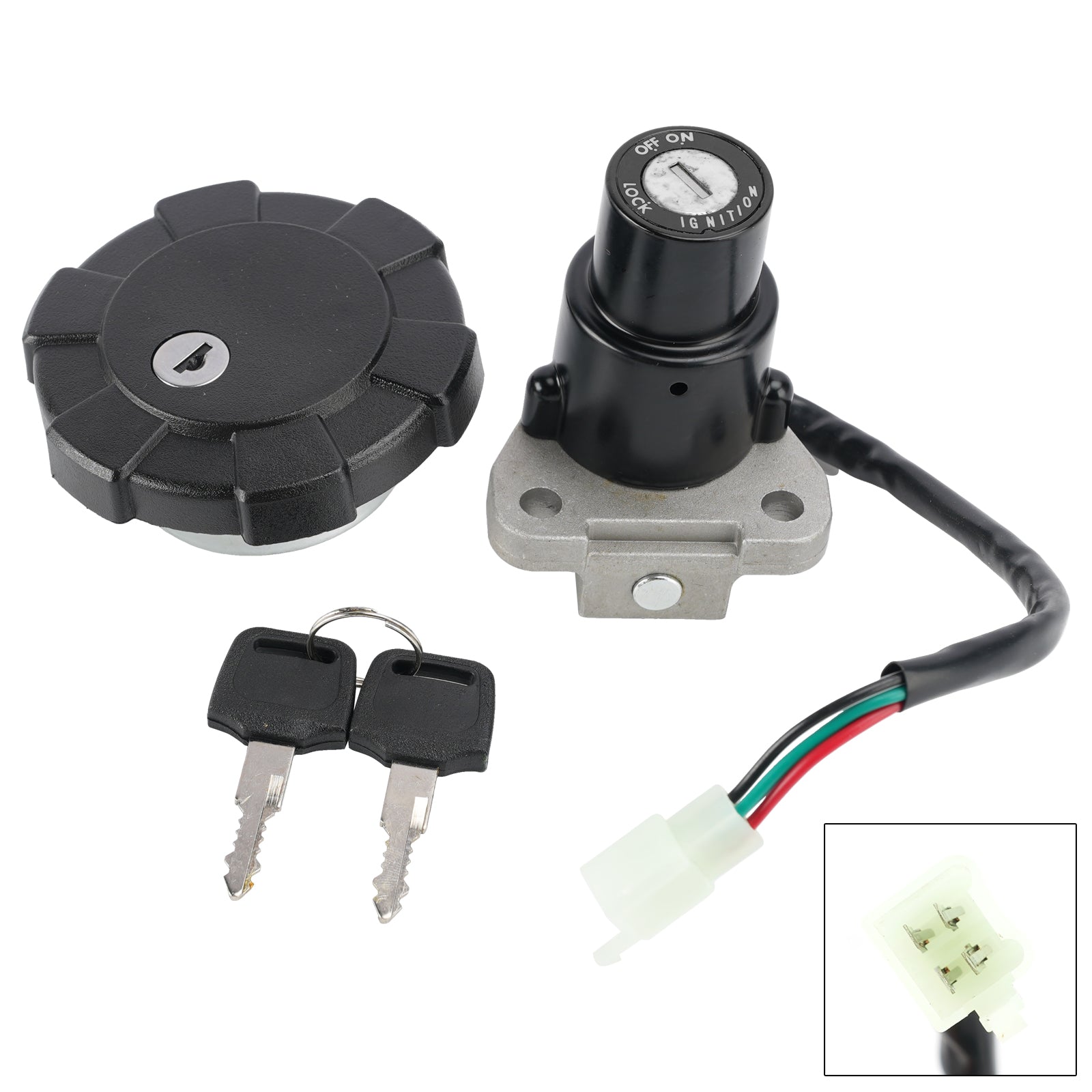 4-Wire Ignition Switch Fuel Cap Lock Set For Yamaha DT 125R DT125R 1987-2002