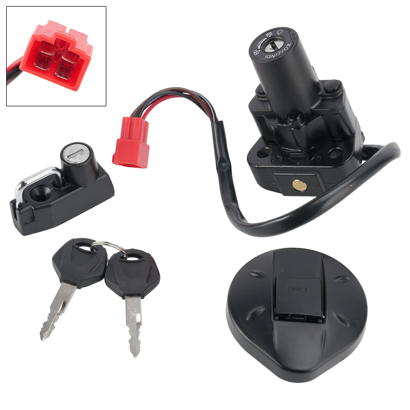 4-Wire Ignition Switch Fuel Cap Helmet Lock Set For Yamaha XT 250 X Serow 05-17