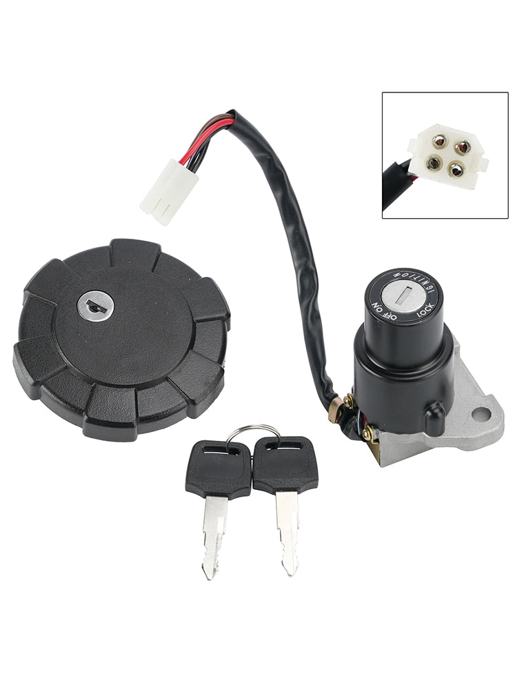 4-Wire Ignition Switch Fuel Cap Lock Set For Yamaha XT250 XT350 1985-1986