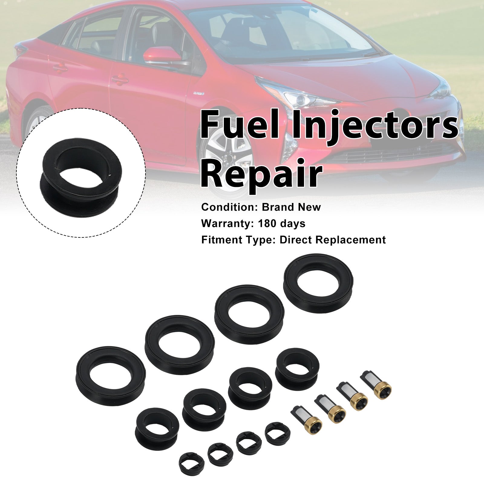 Fuel Injector Seal O-Ring 23250-37080 Fit Toyota Prius 16-22 Corolla 20-23