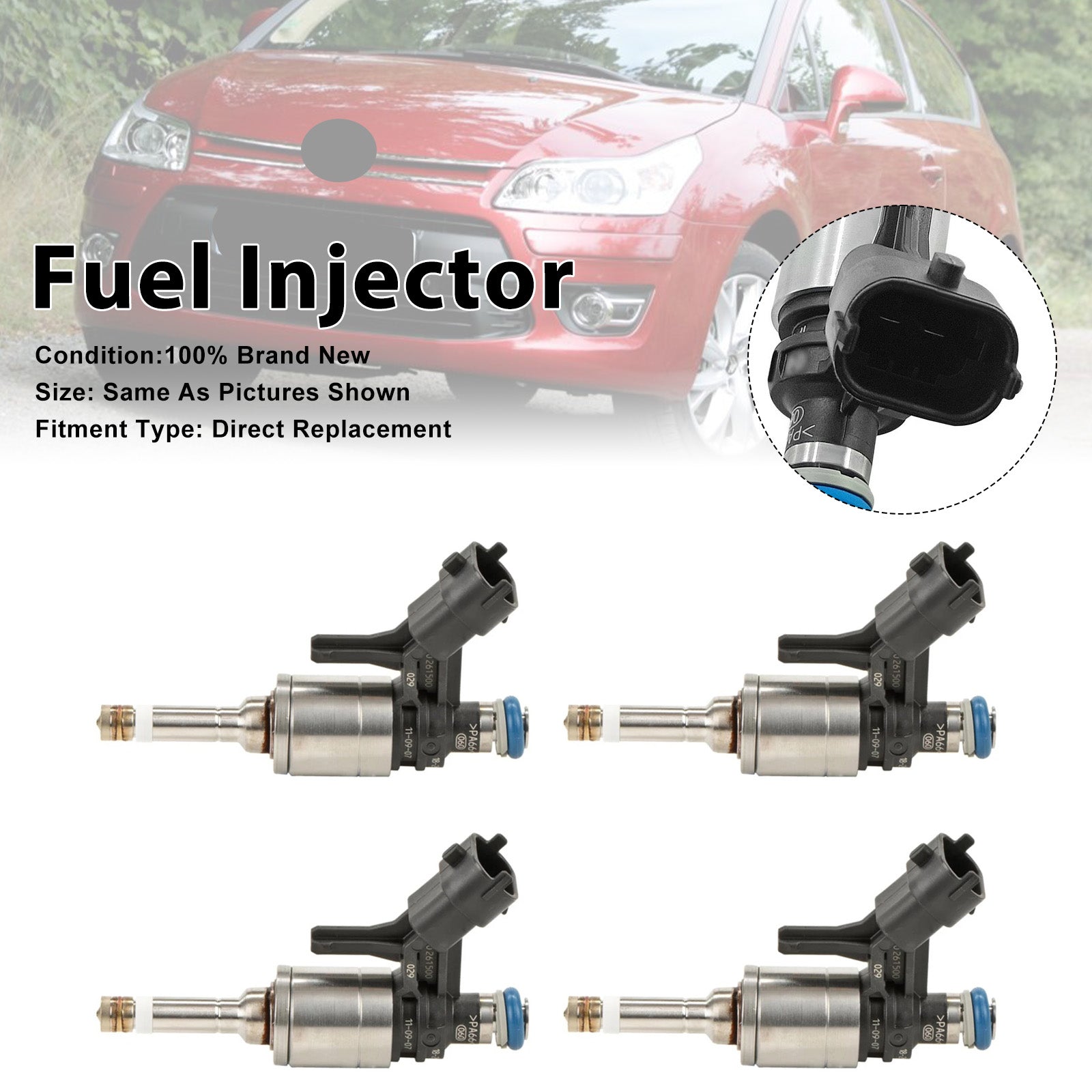 4Pcs Fuel Injector For Peugeot 207 2006-2013 308 CC 2009-2014 0261500029